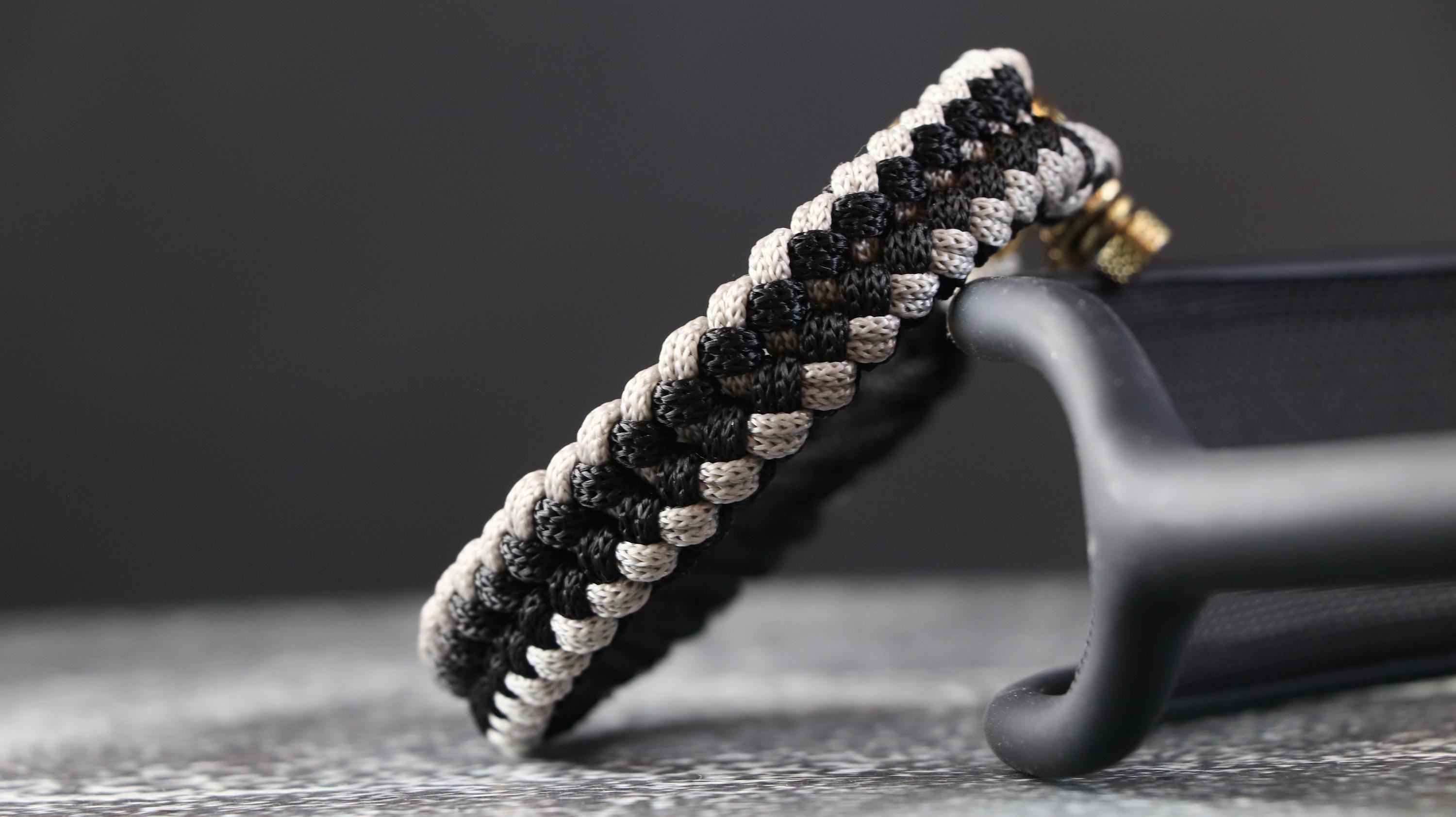 Handmade Gray & Black Pattern Men’s Macrame Bracelet