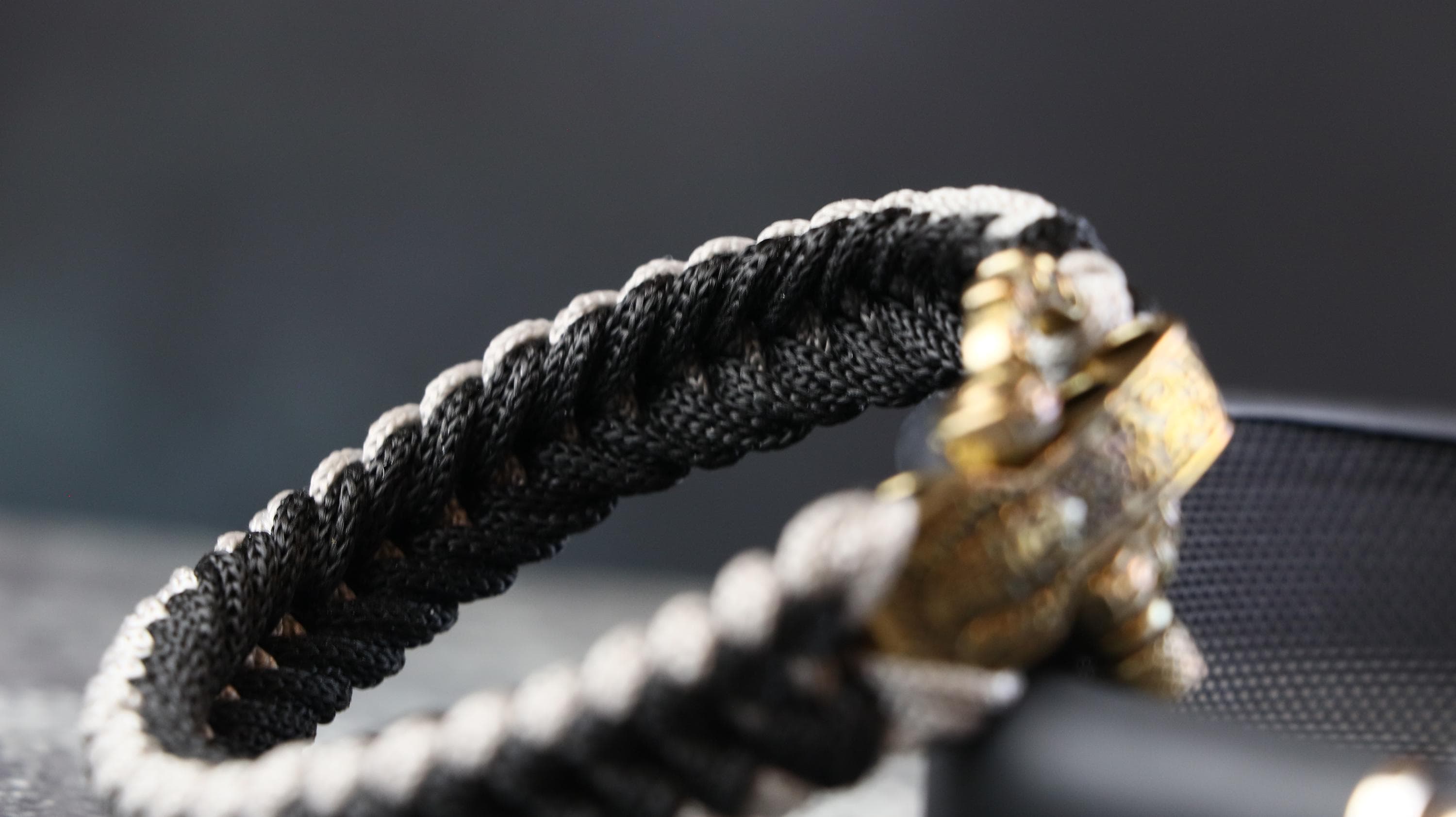 Handmade Gray & Black Pattern Men’s Macrame Bracelet