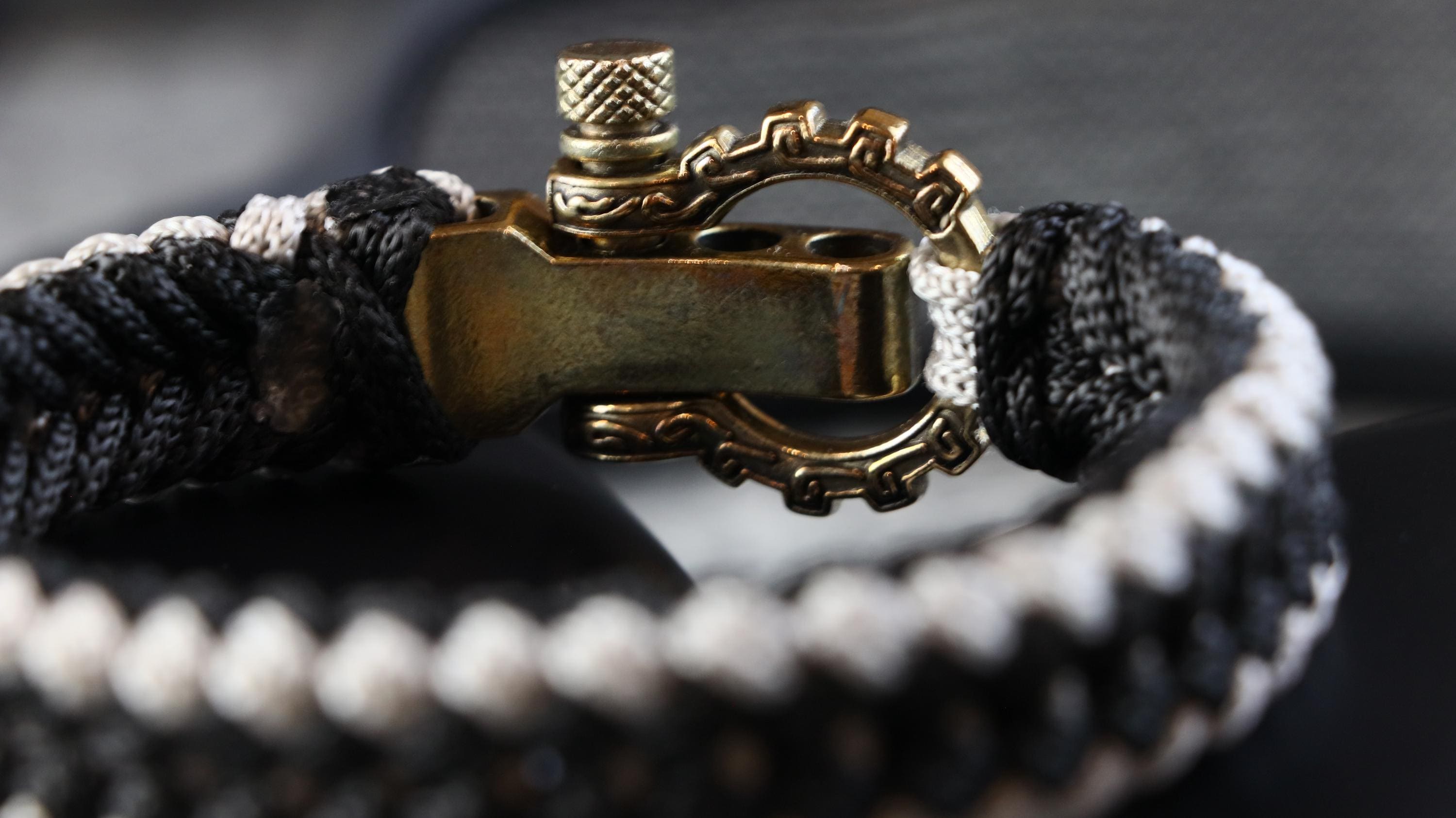 Handmade Gray & Black Pattern Men’s Macrame Bracelet