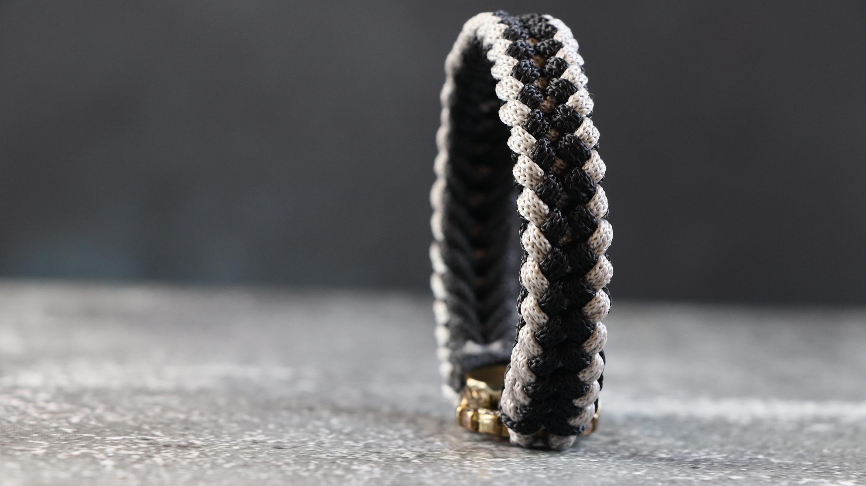 Handmade Gray & Black Pattern Men’s Macrame Bracelet
