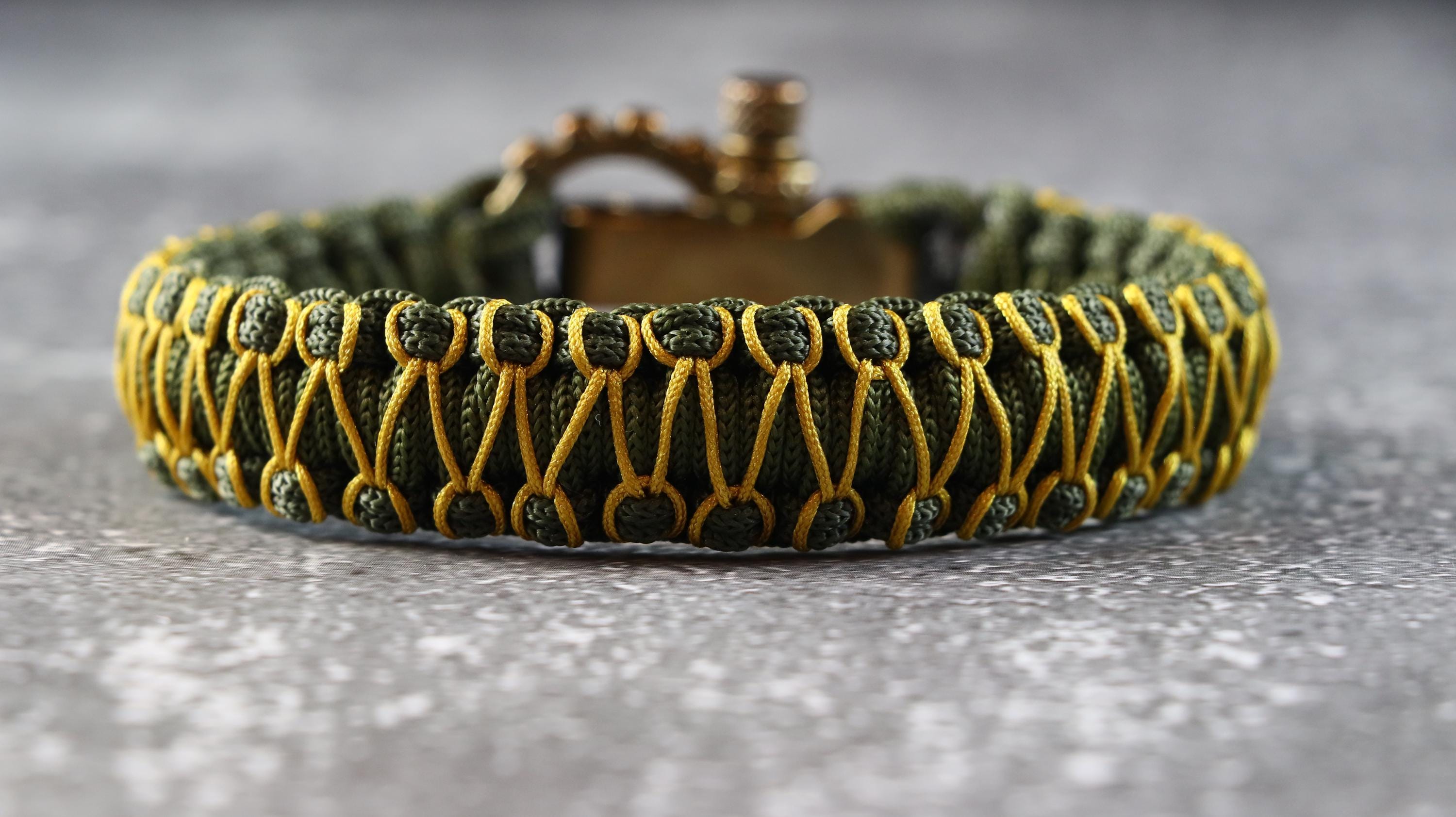 Handmade Green & Mustard Men’s Minimal Paracord Bracelet