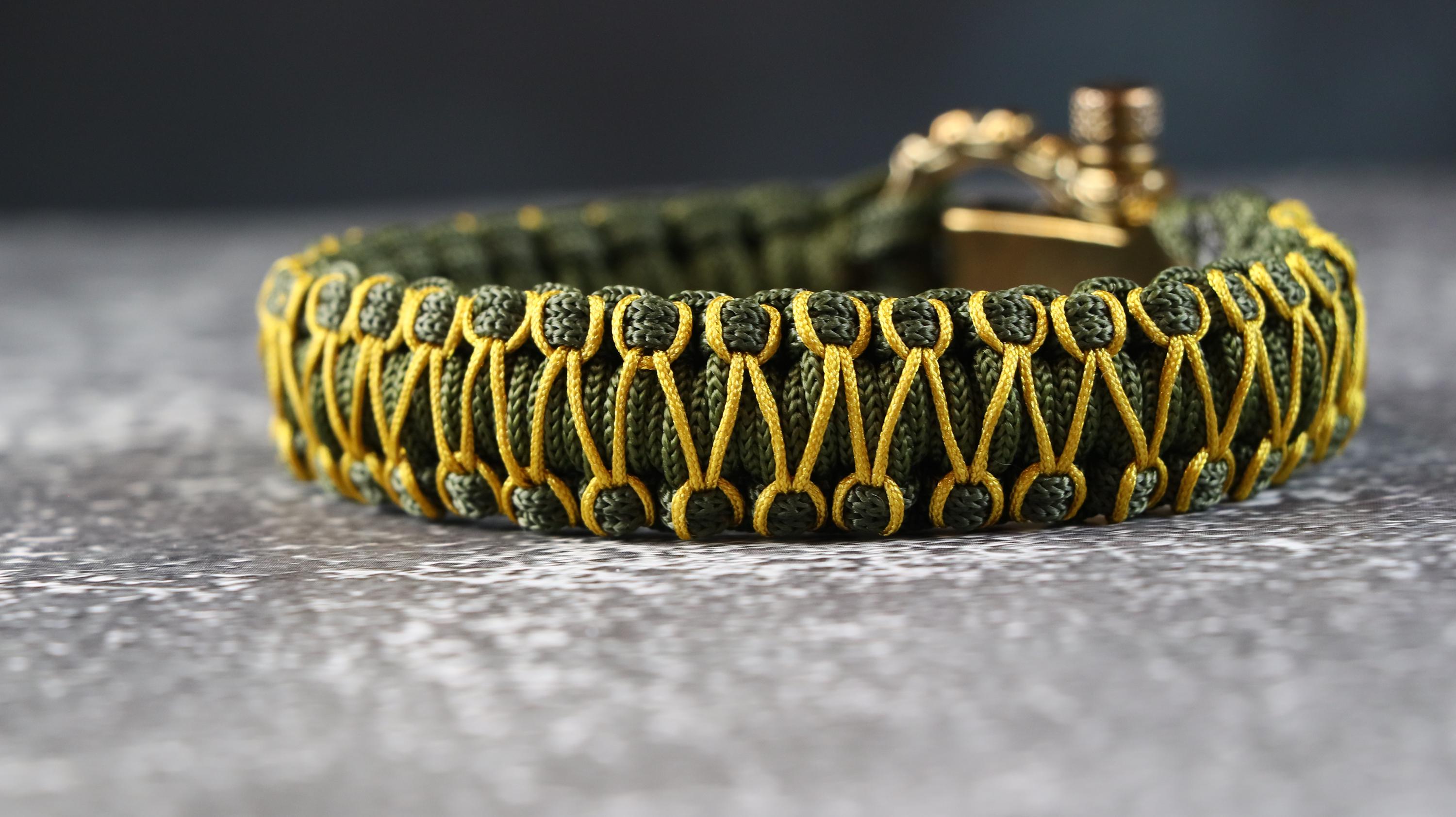 Handmade Green & Mustard Men’s Minimal Paracord Bracelet