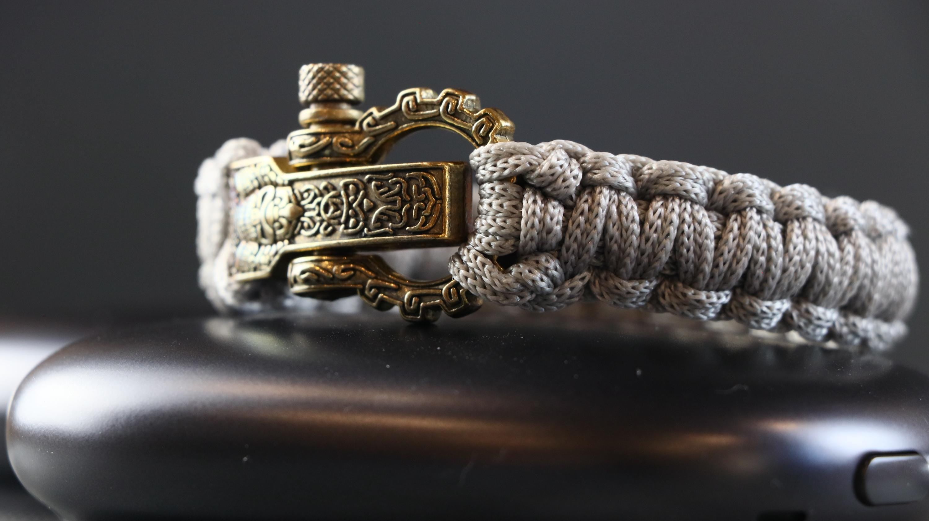 Handmade Light Gray Ash Color Men’s Macrame Bracelet