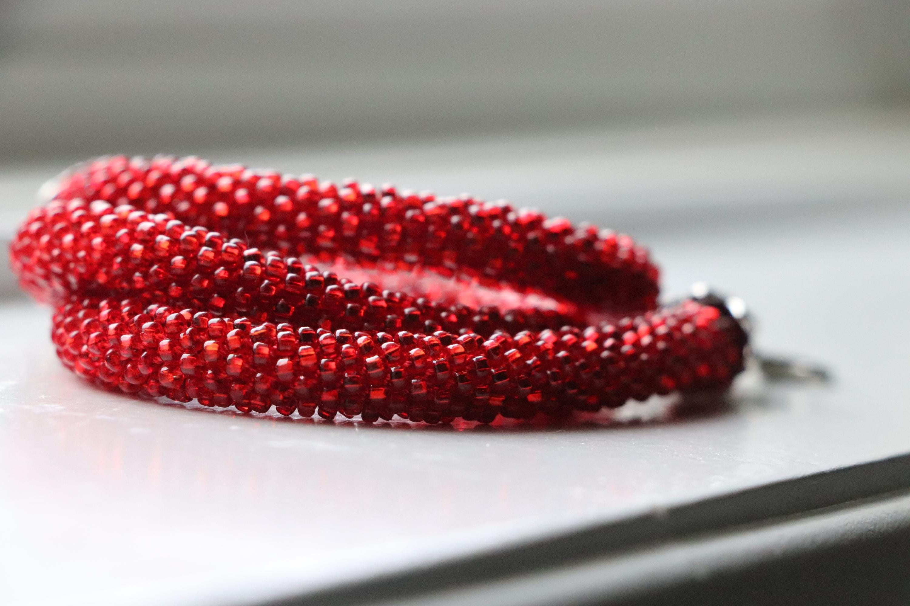 Handmade Red Crochet Necklace