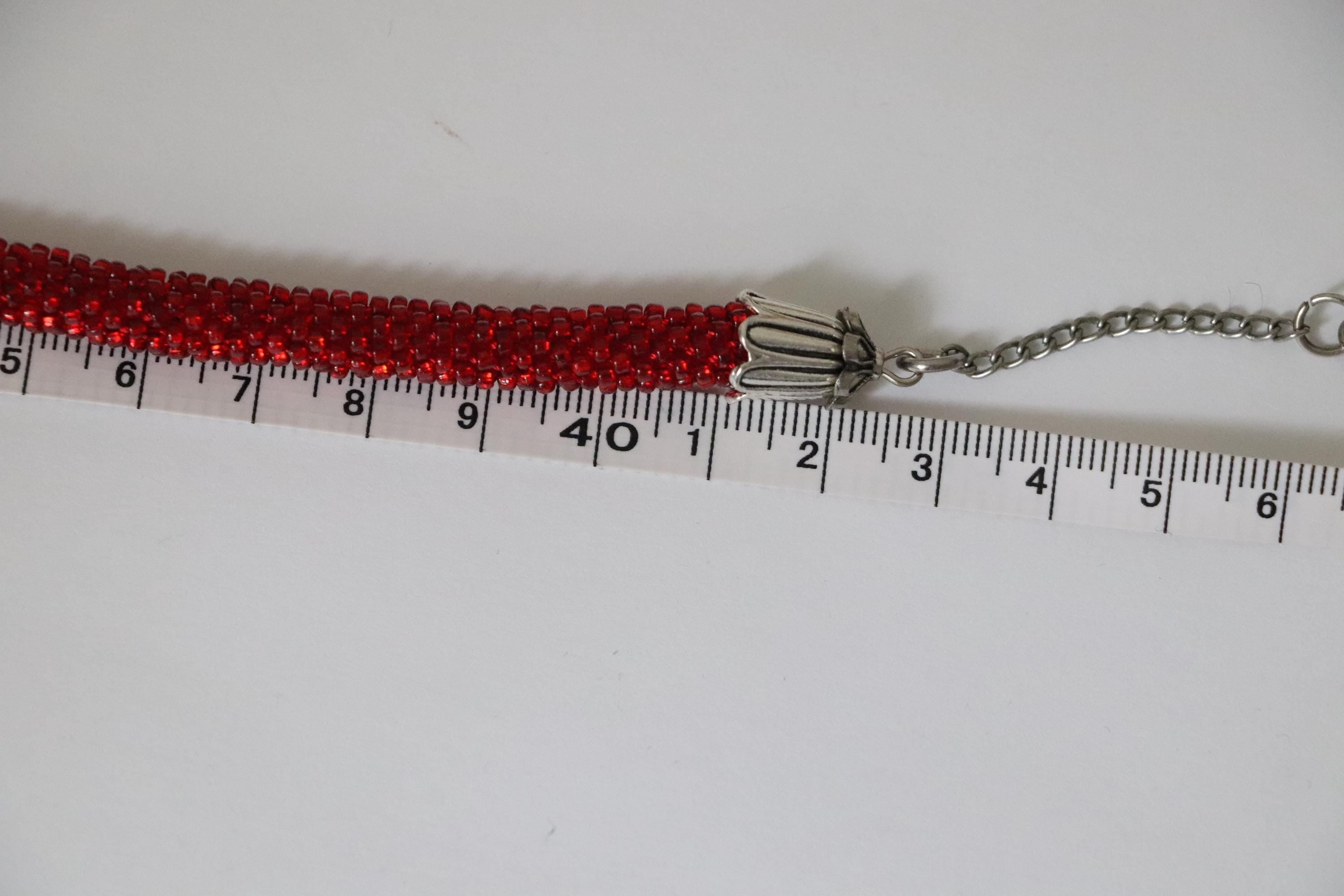 Handmade Red Crochet Necklace