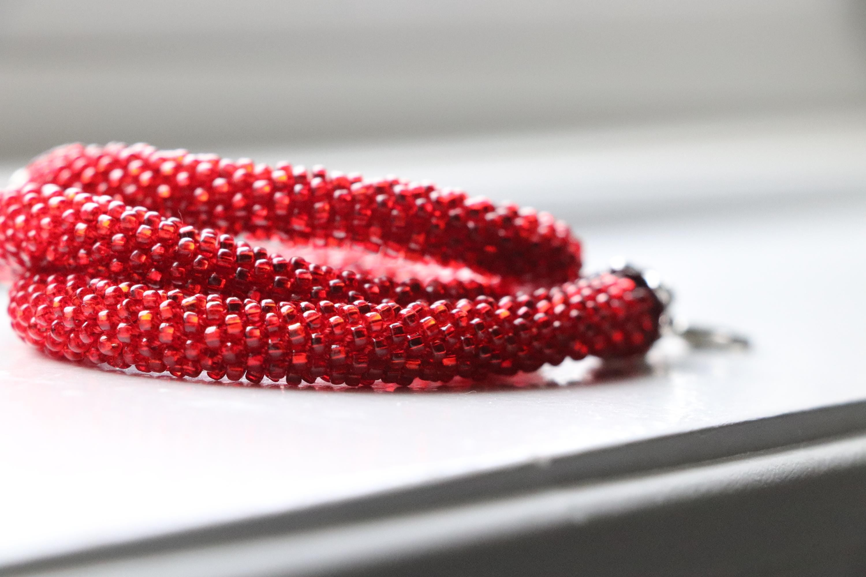 Handmade Red Crochet Necklace