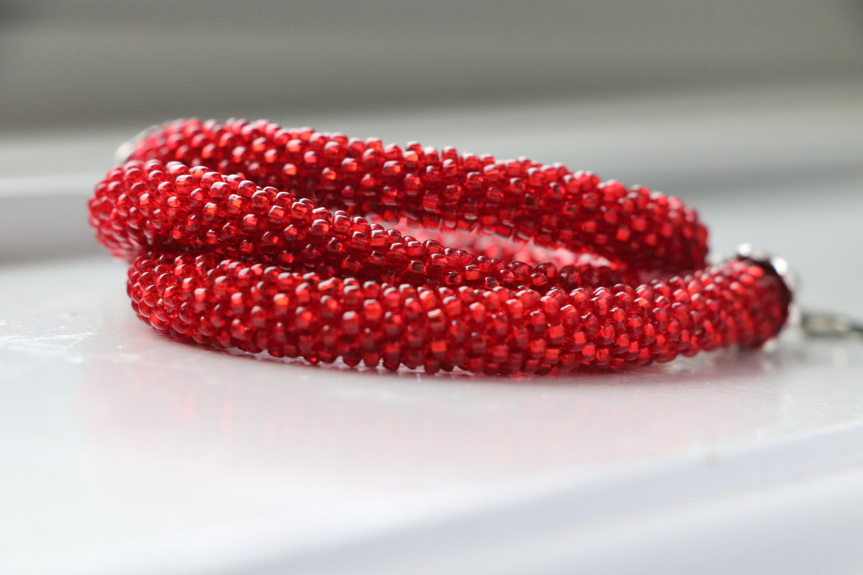 Handmade Red Crochet Necklace