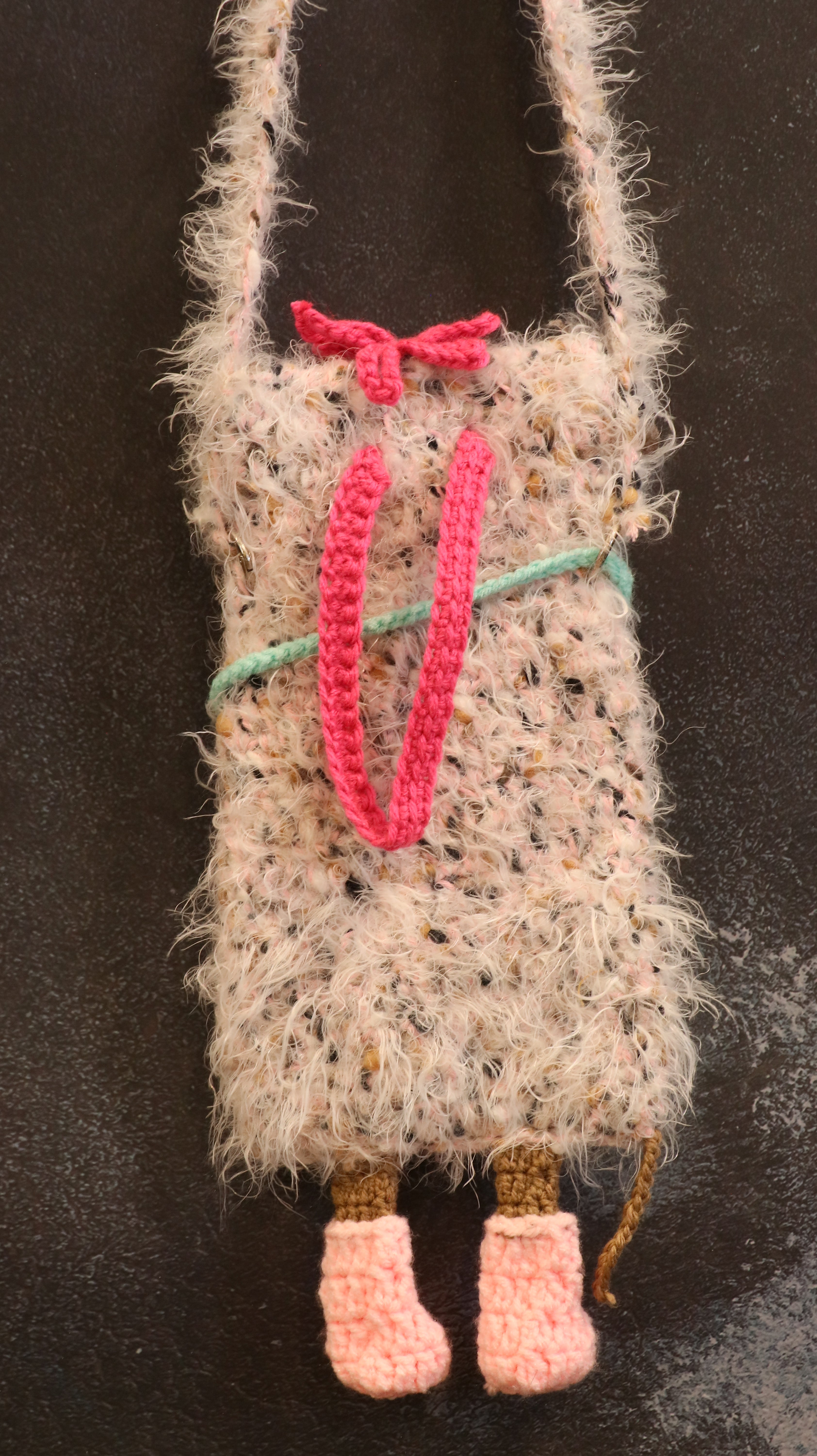 Zibby Crochet Plush Bag – Adjustable Backpack