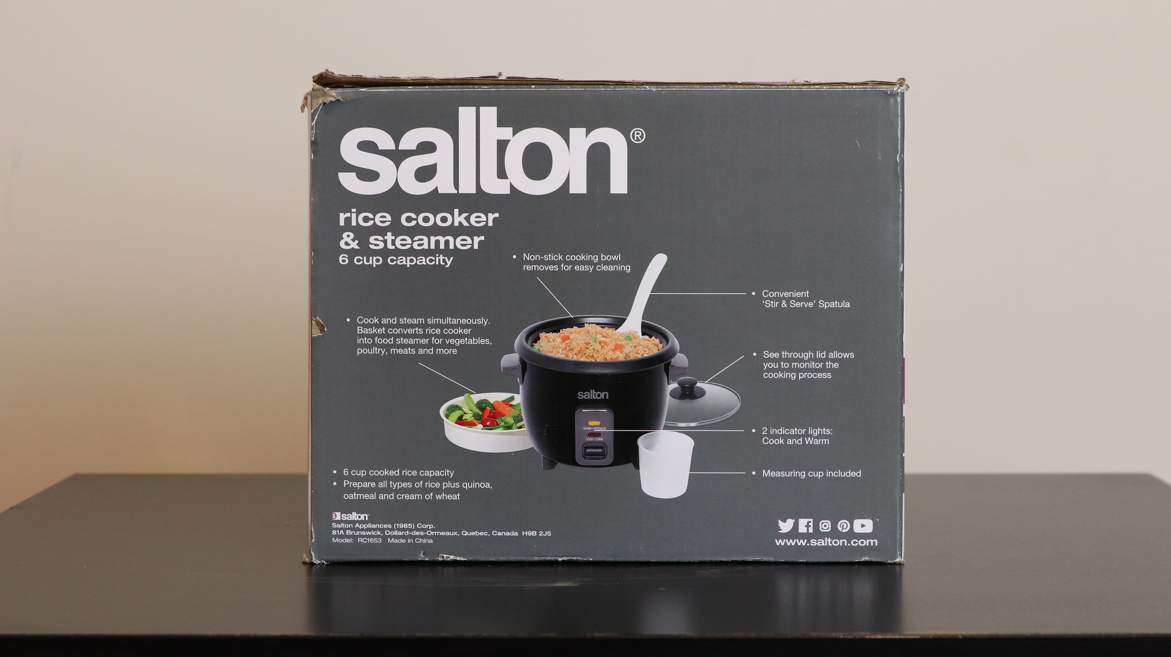 Salton Rice Cooker and Steamer 6 Cup Compact Cooker Calgary