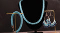 Light Blue Jewelry Set for Women Beaded Necklace Bracelet and Earrings Set