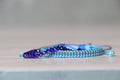 Light Blue Woven Bracelet & Dark Blue Crystal Bead Bracelet – Handmade Elegant Bracelet Set