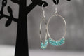 Light Green Bead Hoop Earrings