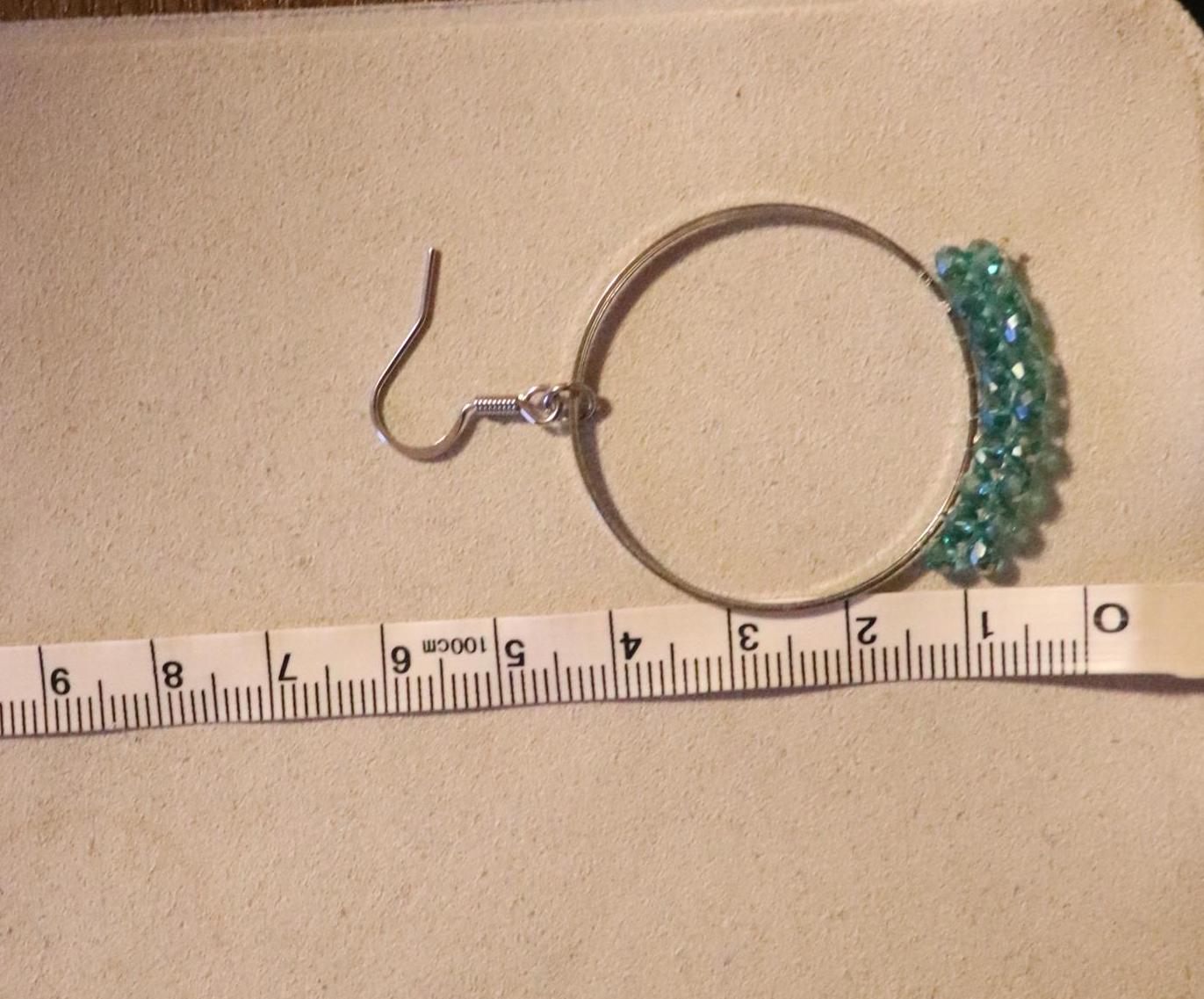Light Green Bead Hoop Earrings