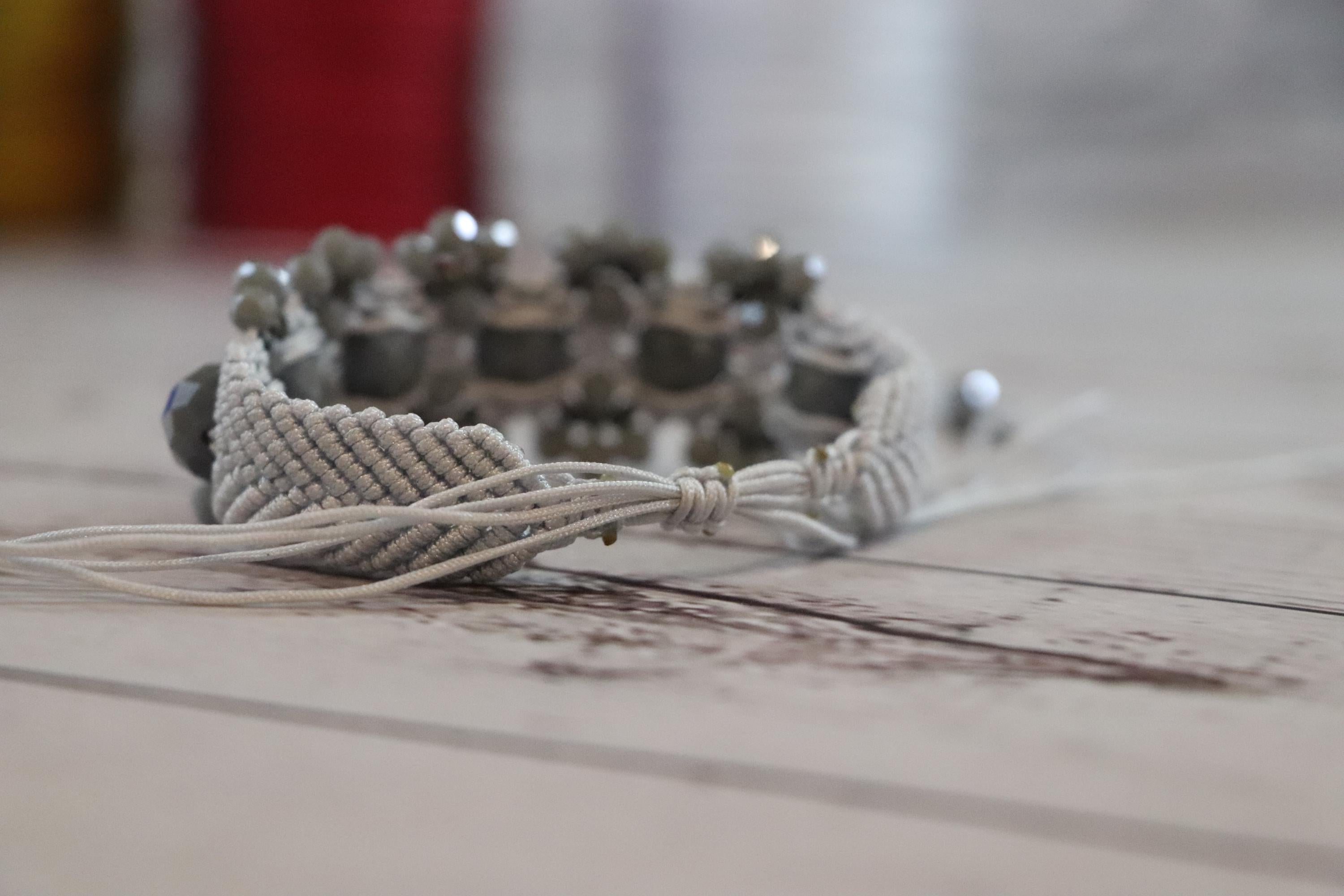 Light Grey Macrame Bracelet