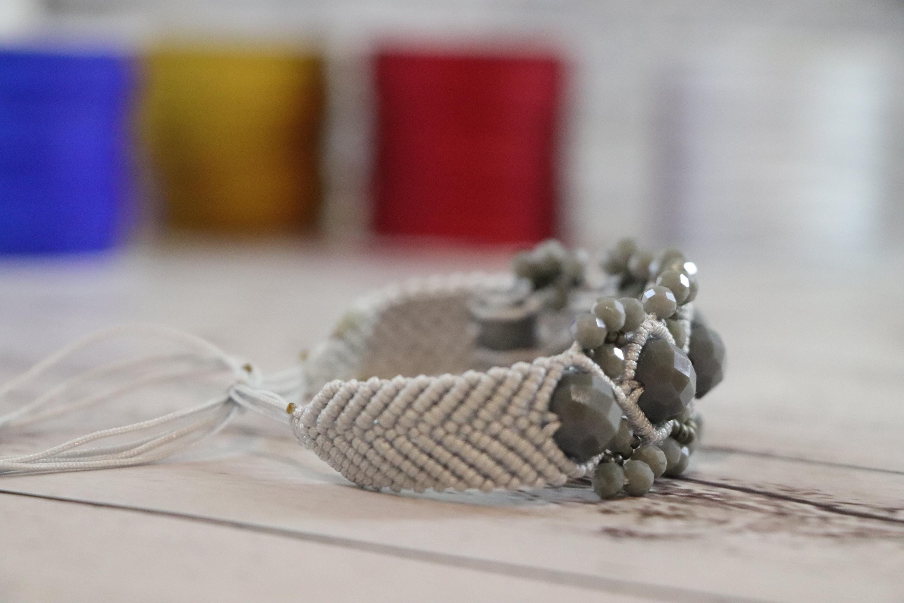 Light Grey Macrame Bracelet