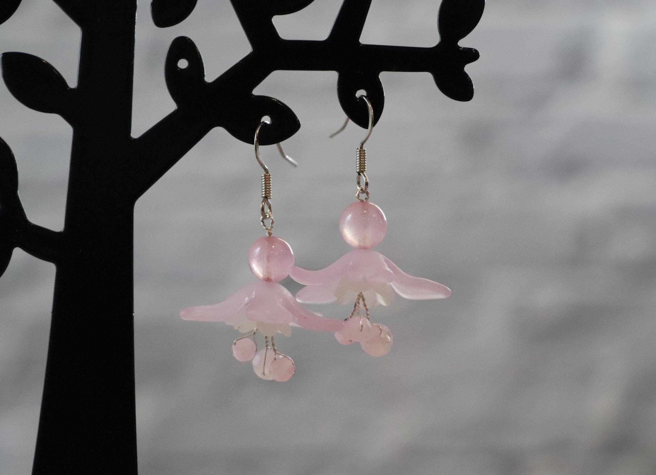Light Pink Flower Earrings