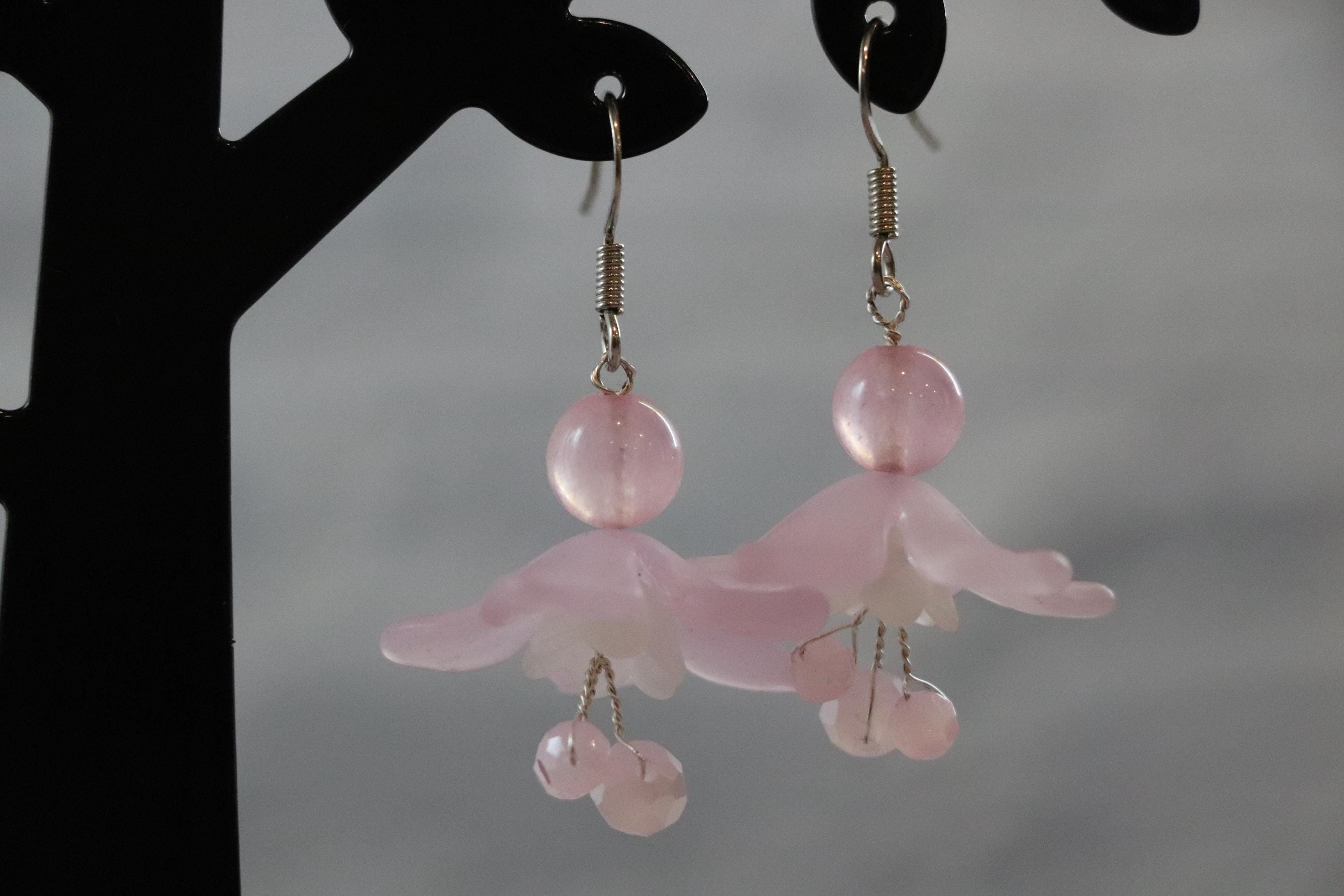 Light Pink Flower Earrings