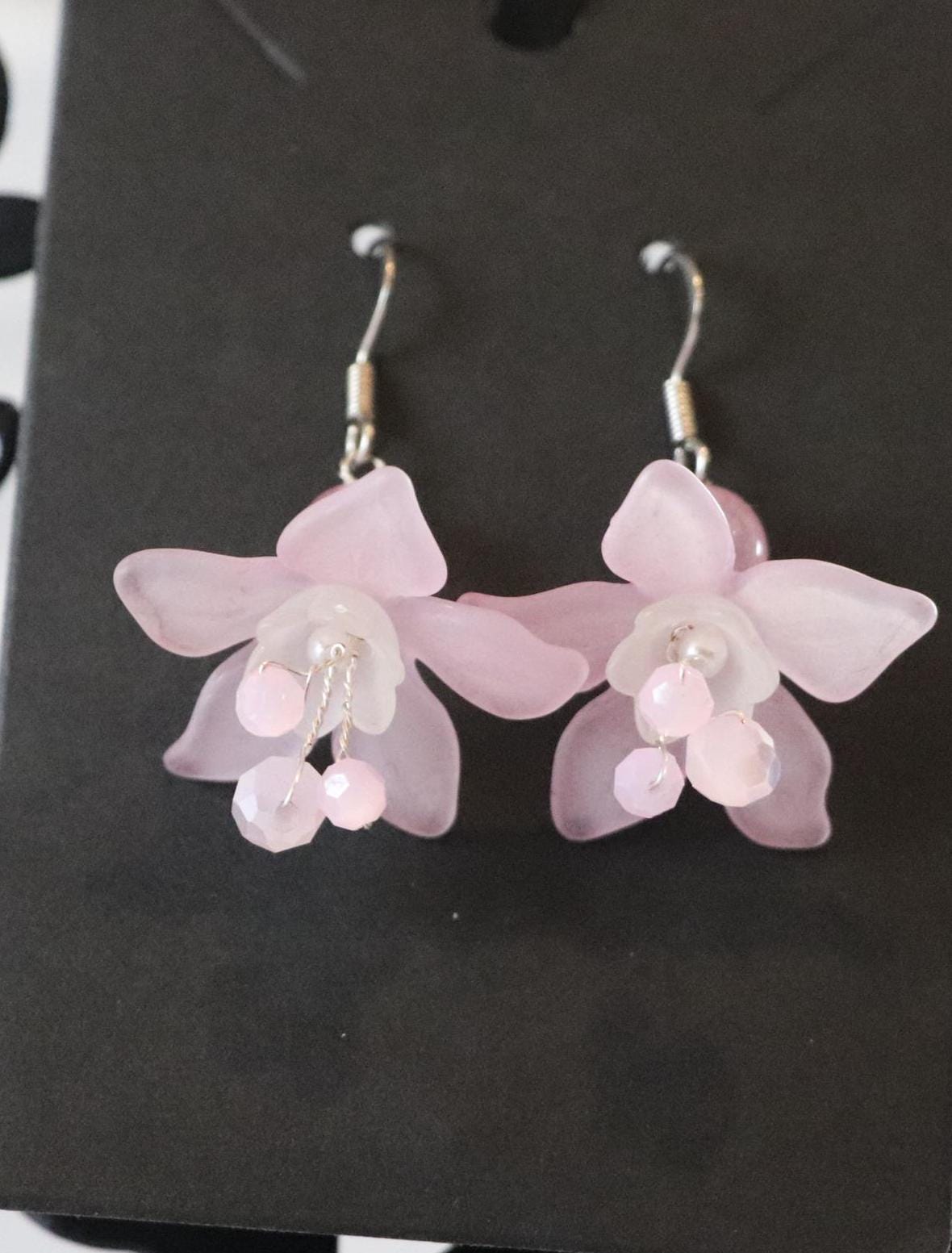 Light Pink Flower Earrings