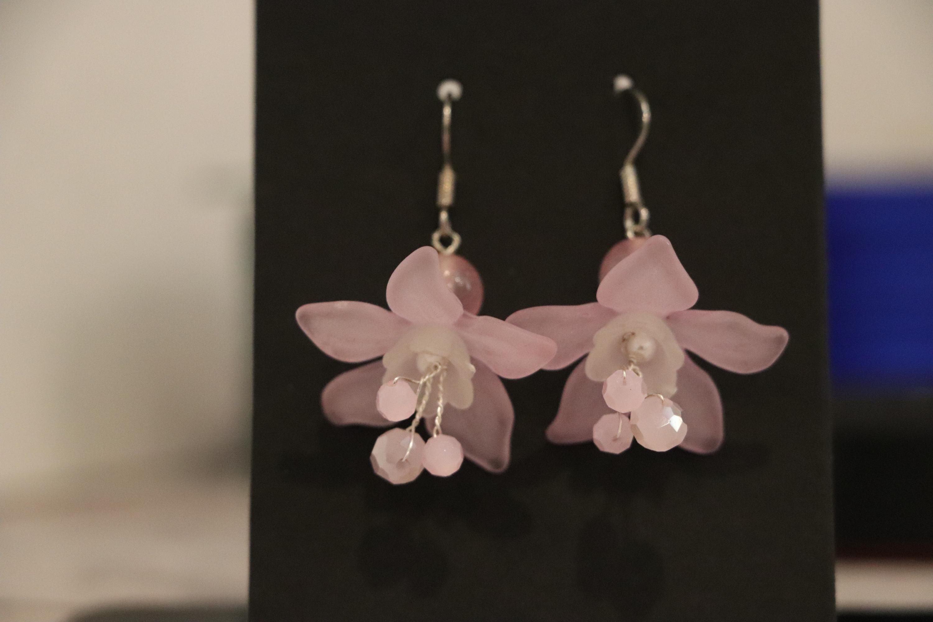 Light Pink Flower Earrings