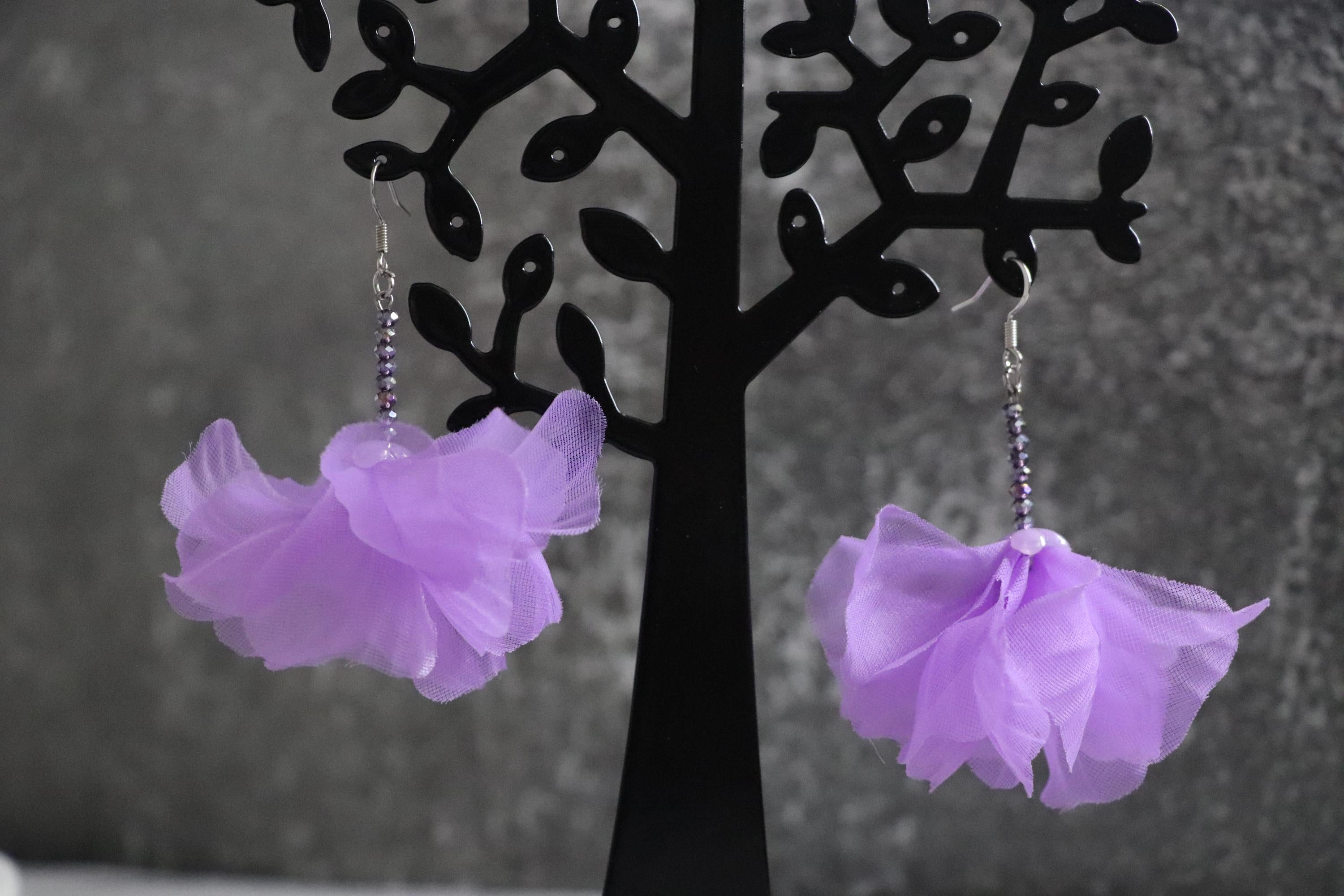 Lilac Tulip Petal Earrings