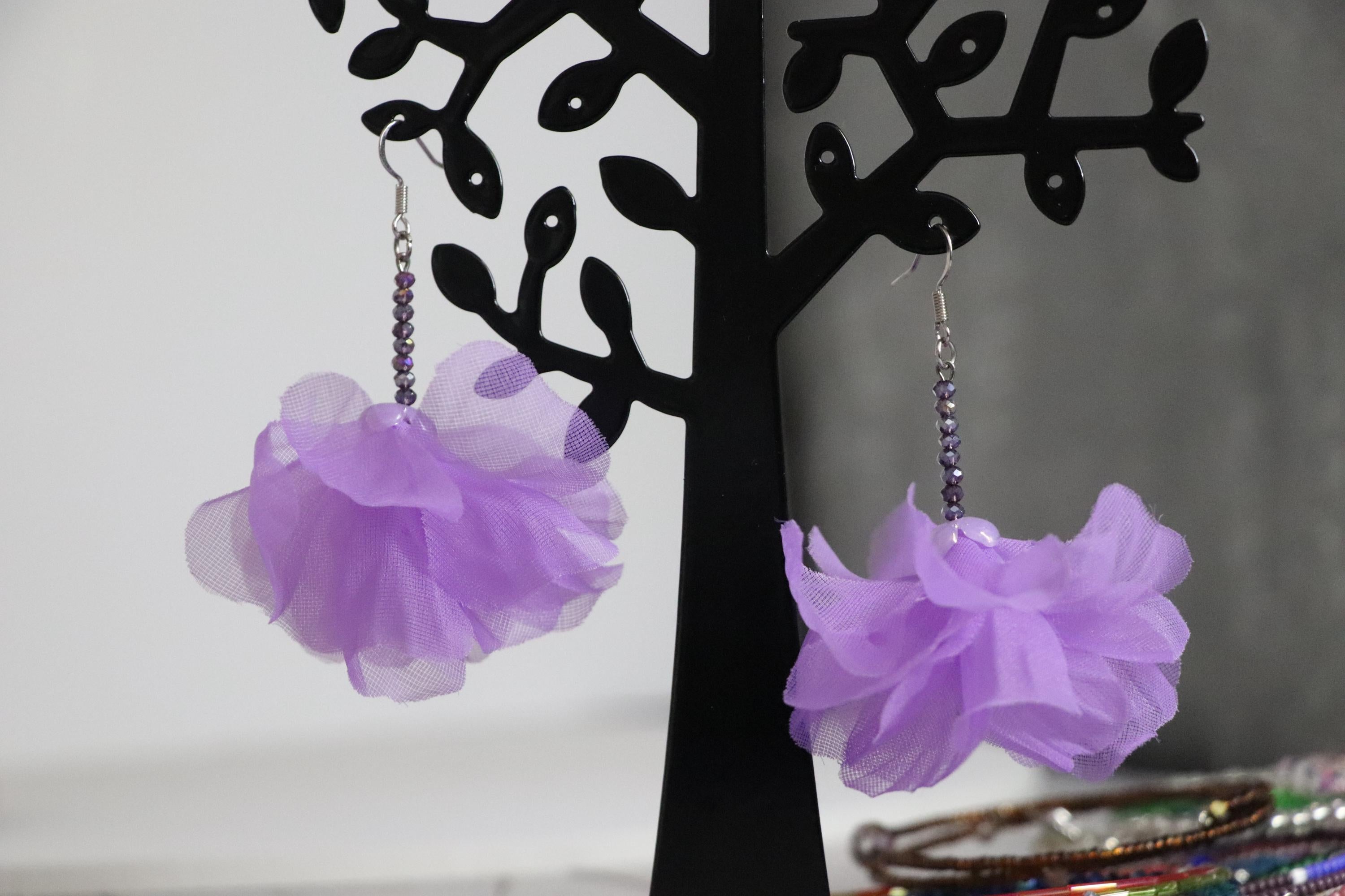 Lilac Tulip Petal Earrings