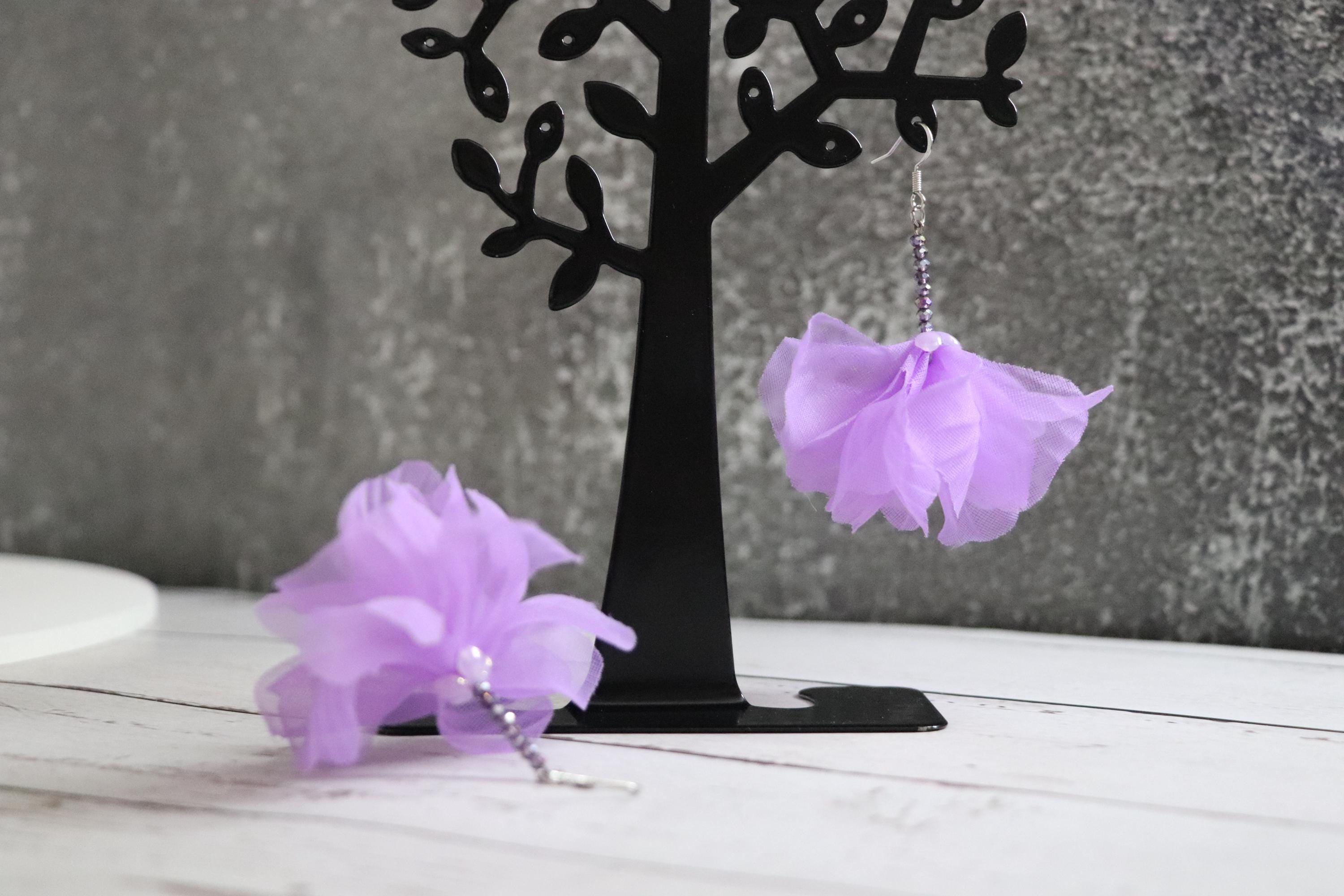 Lilac Tulip Petal Earrings