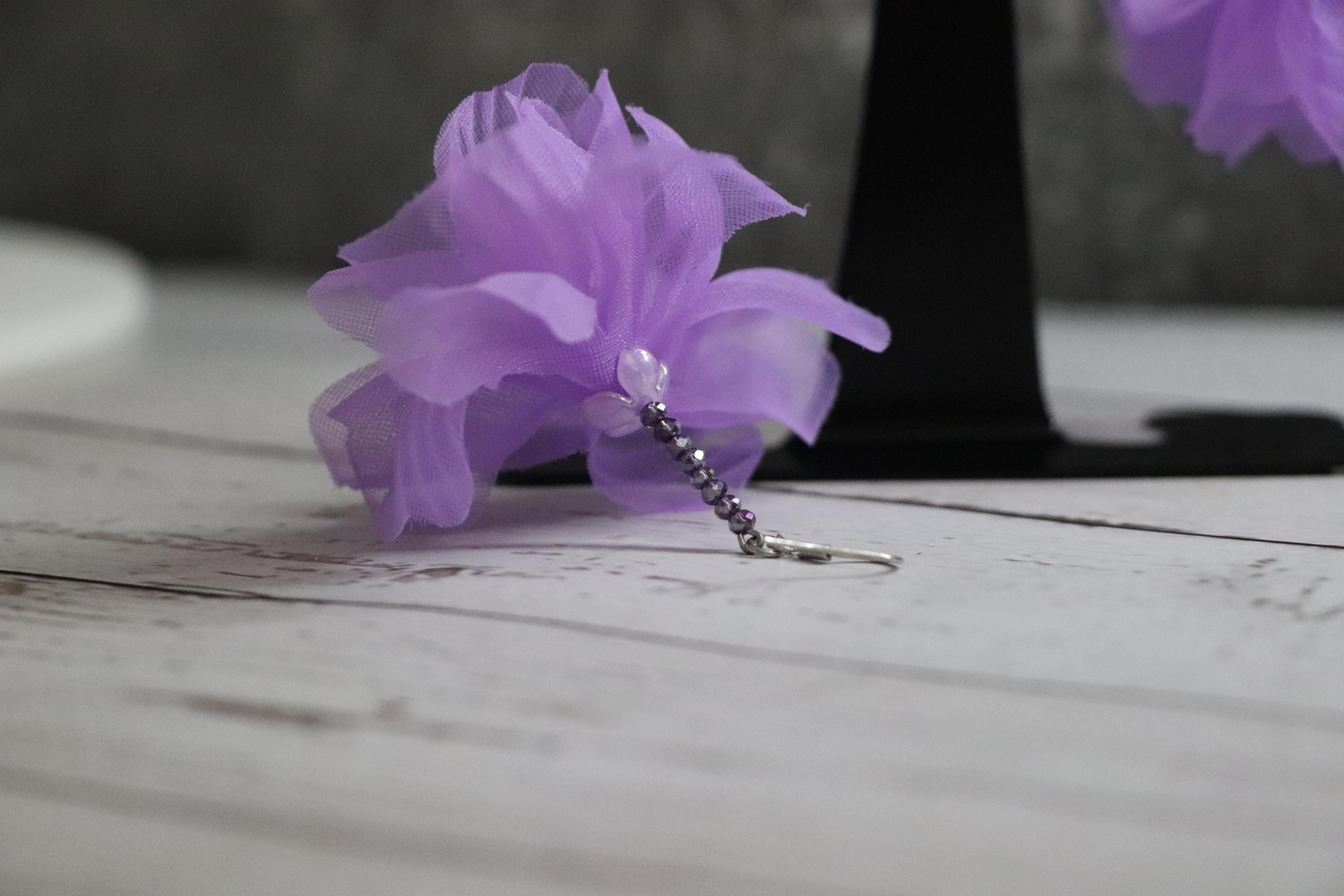 Lilac Tulip Petal Earrings