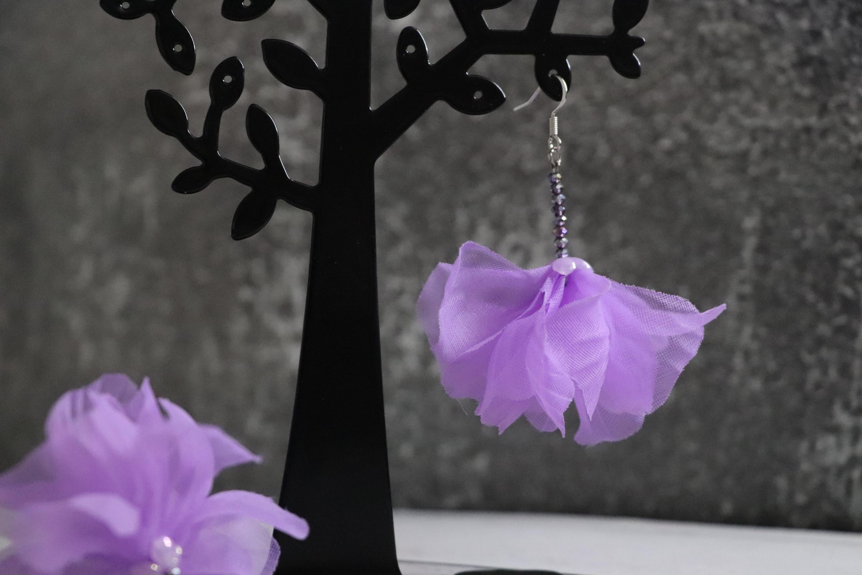 Lilac Tulip Petal Earrings