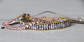 Lilac Woven Bracelet & Pink Glass Bead Bracelet – Handmade Soft Color Bracelet Set