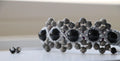 Macramé Gray and Black Bead Bracelet