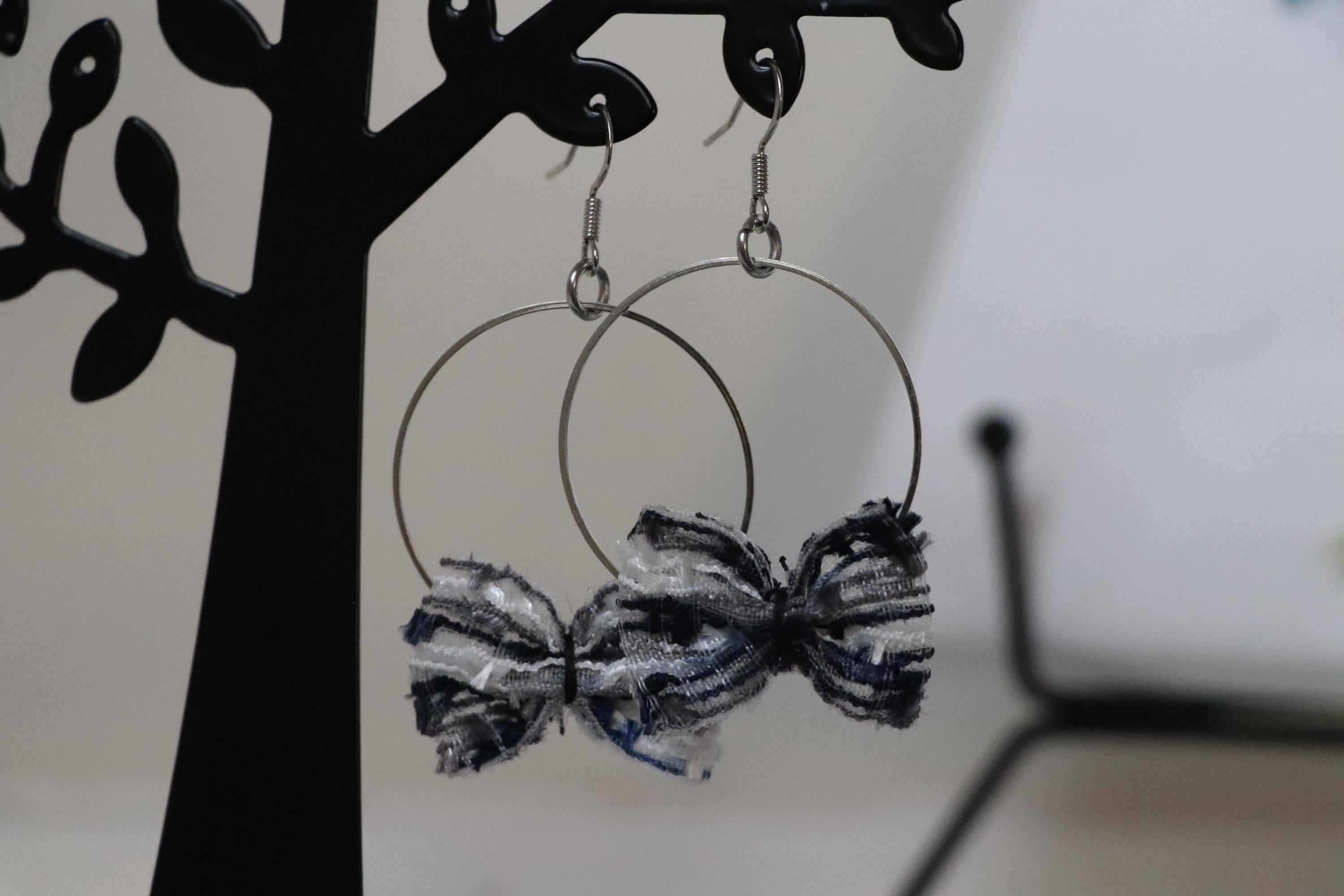 Multicolor Bow Hoop Earrings