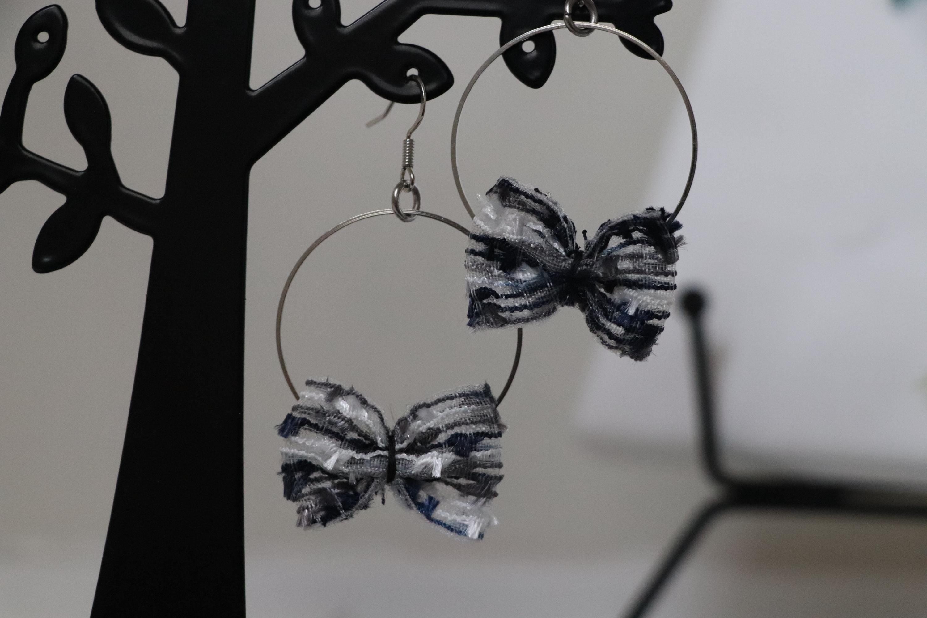 Multicolor Bow Hoop Earrings
