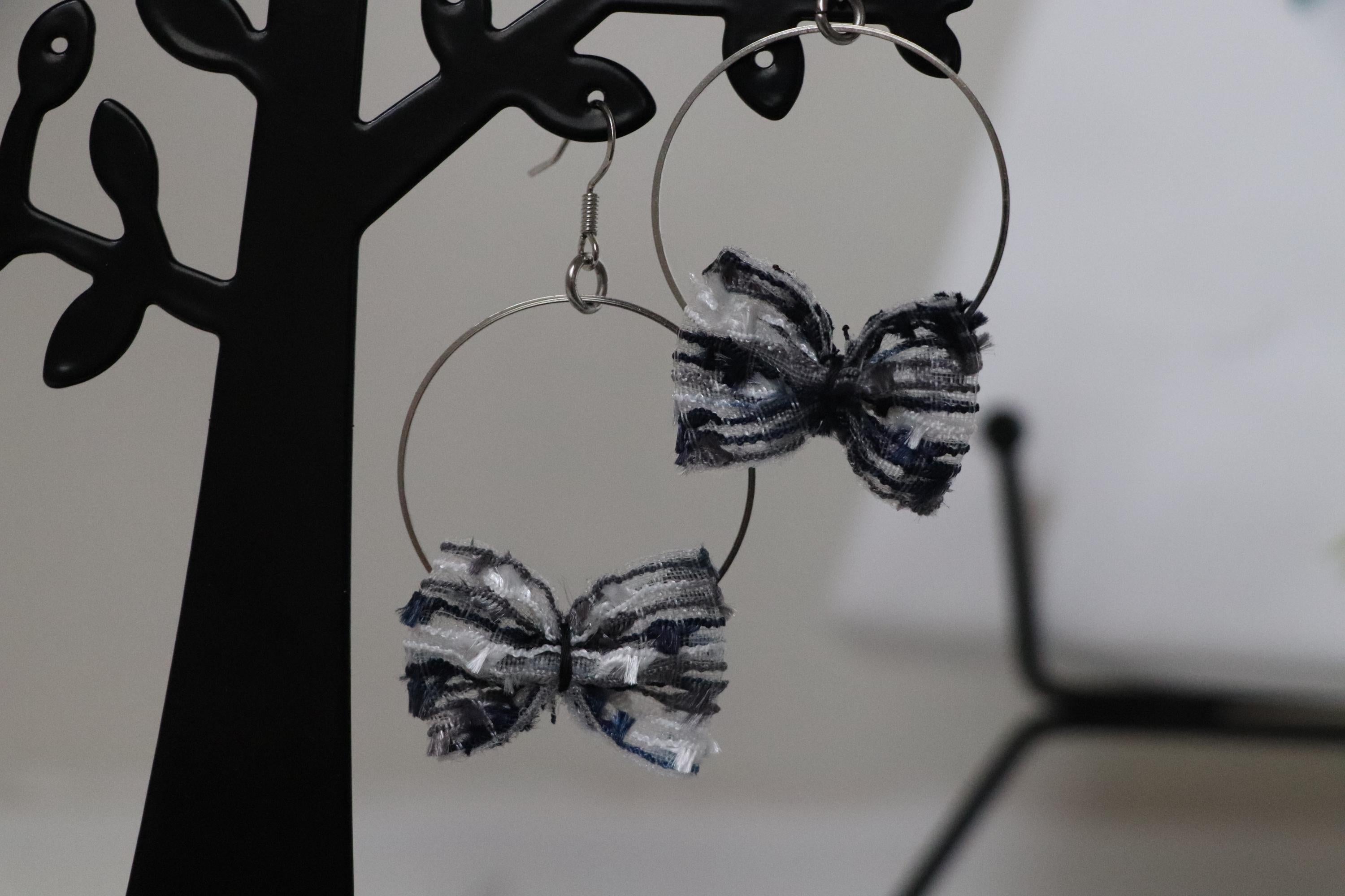 Multicolor Bow Hoop Earrings