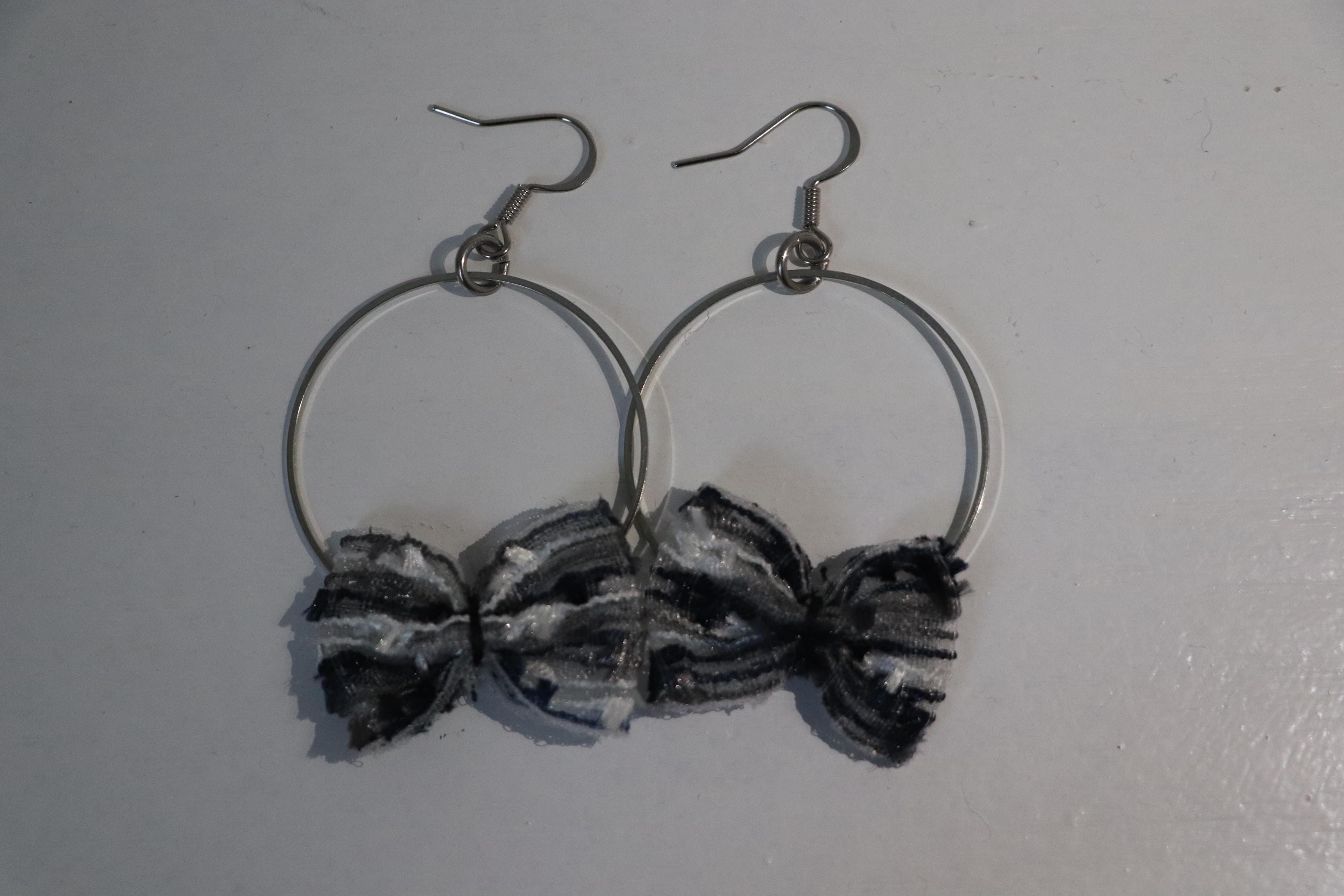 Multicolor Bow Hoop Earrings
