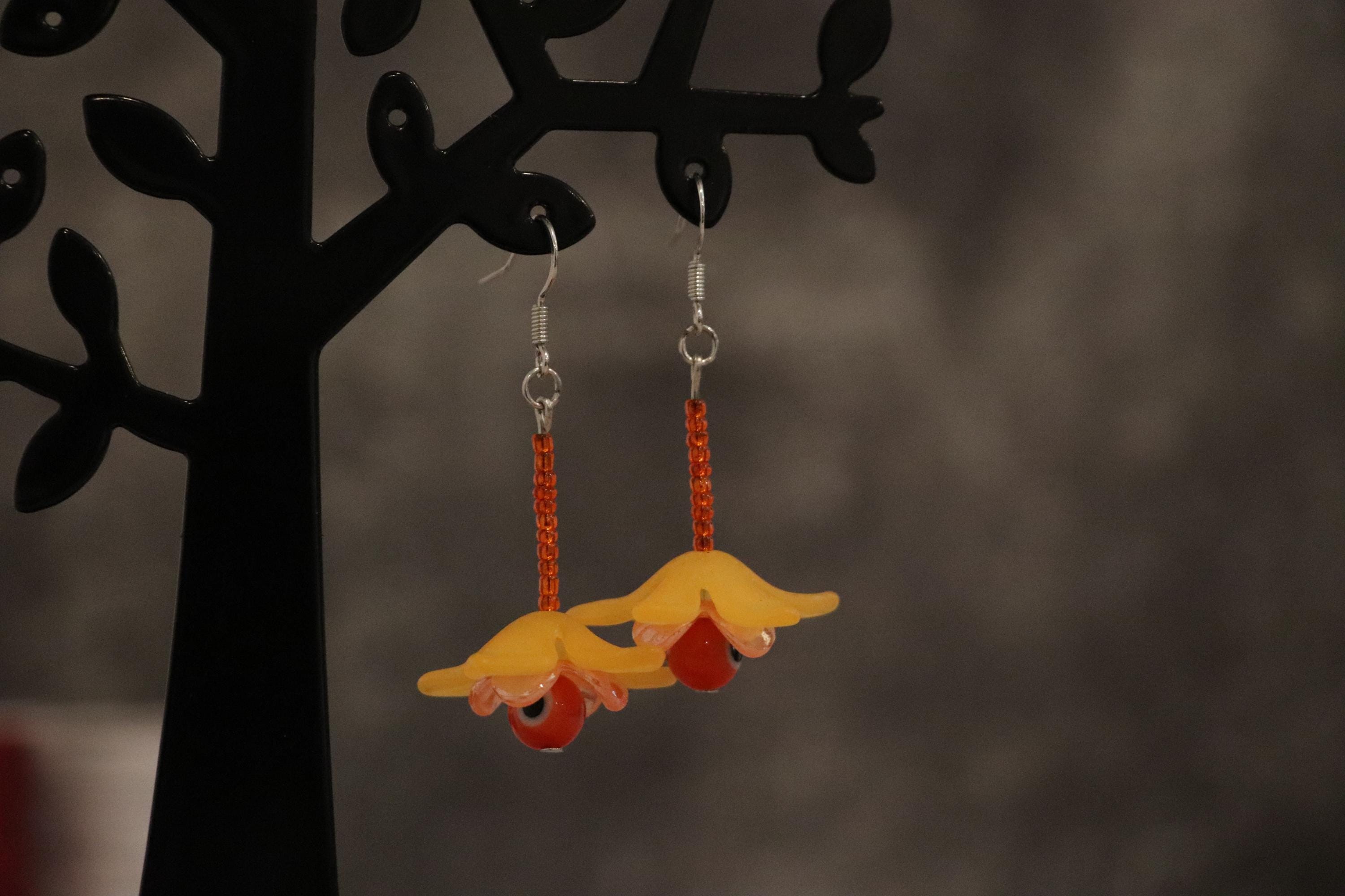 Orange&Yellow Flower Earrings