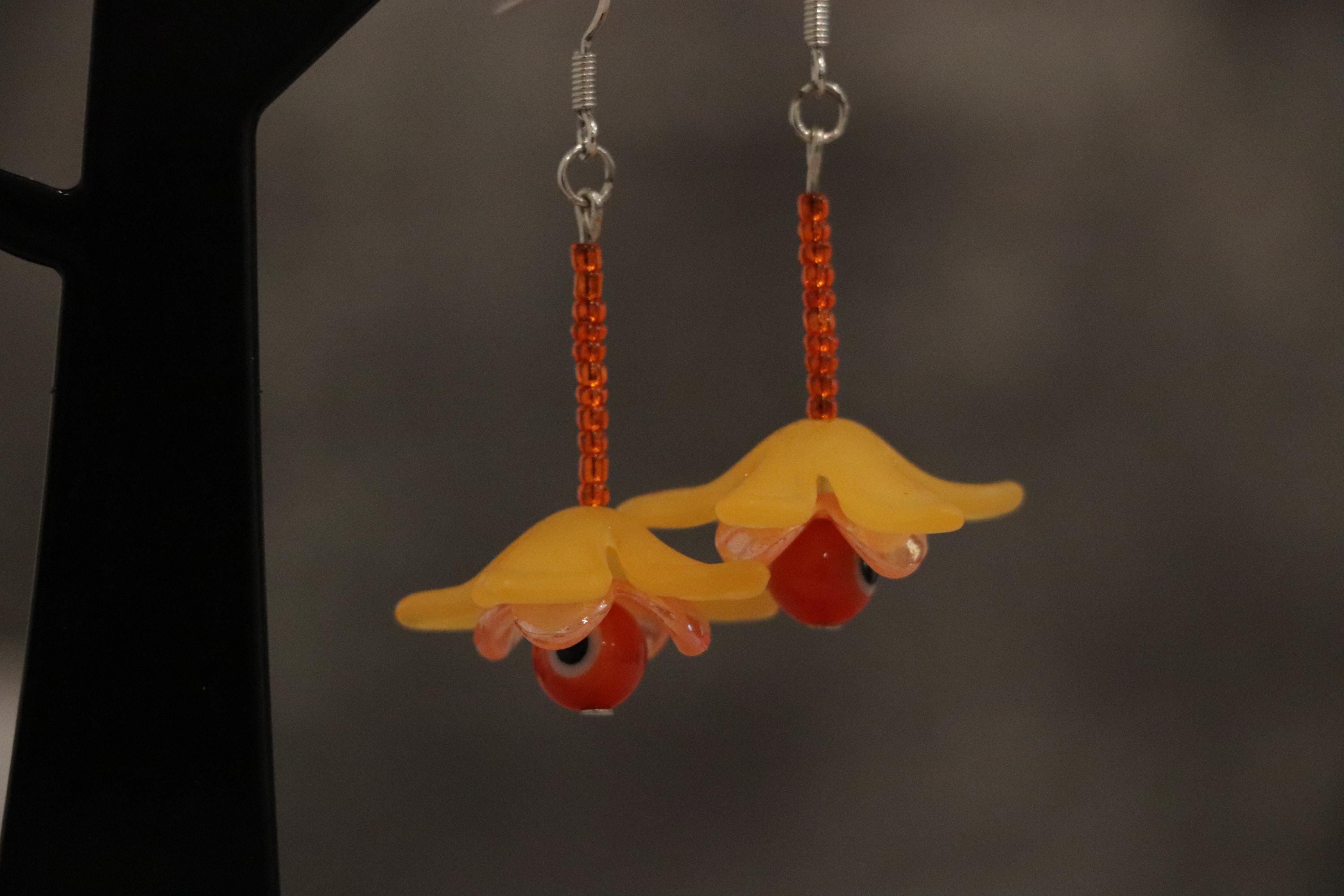 Orange&Yellow Flower Earrings
