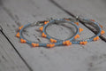 Orange and Light Blue Bead Hoop Earrings