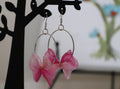 Pink Bow Hoop Earrings