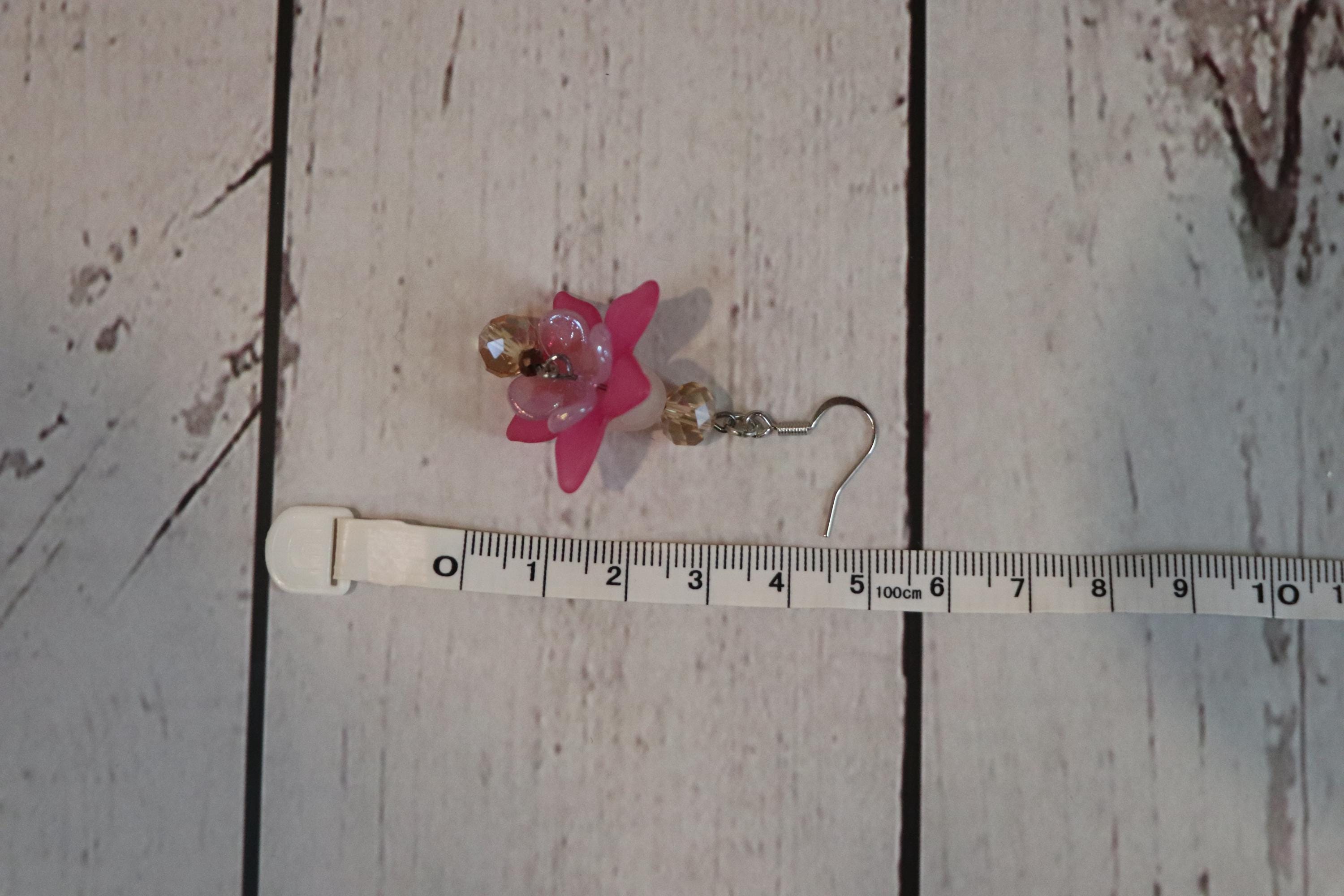 Pink Flower Earrings