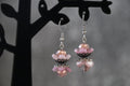 Pink & Silver Dangle Earrings