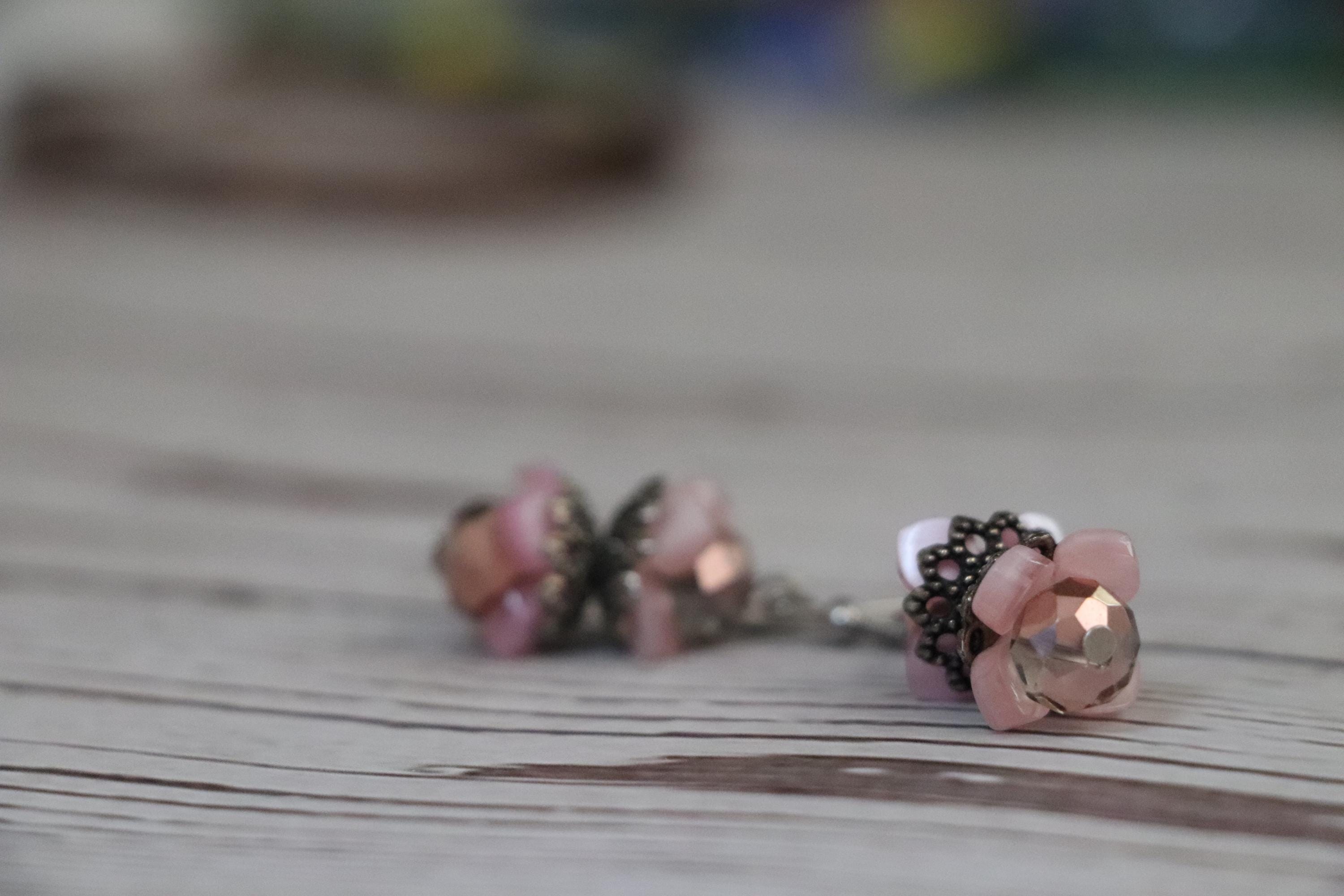 Pink & Silver Dangle Earrings