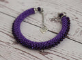Purple Crystal Beaded Bracelet