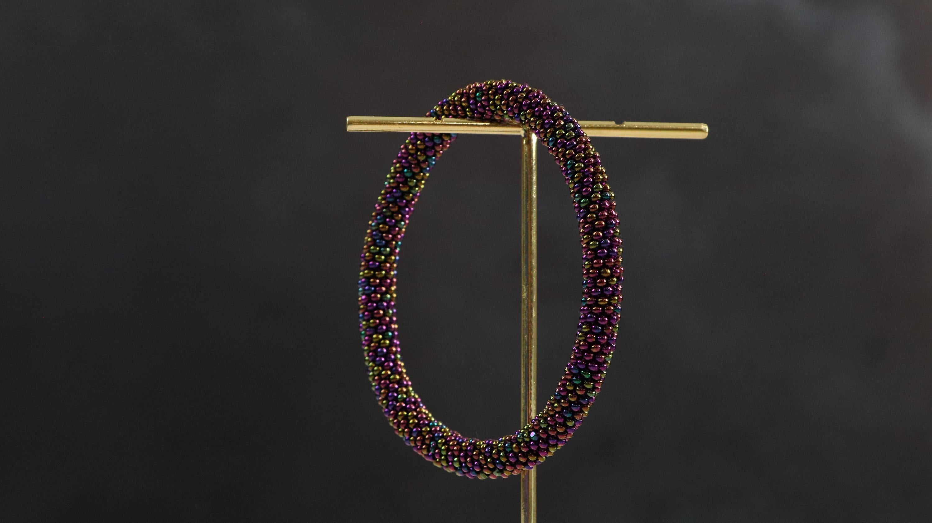 Purple Iridescent Stretch Bracelet for Women
