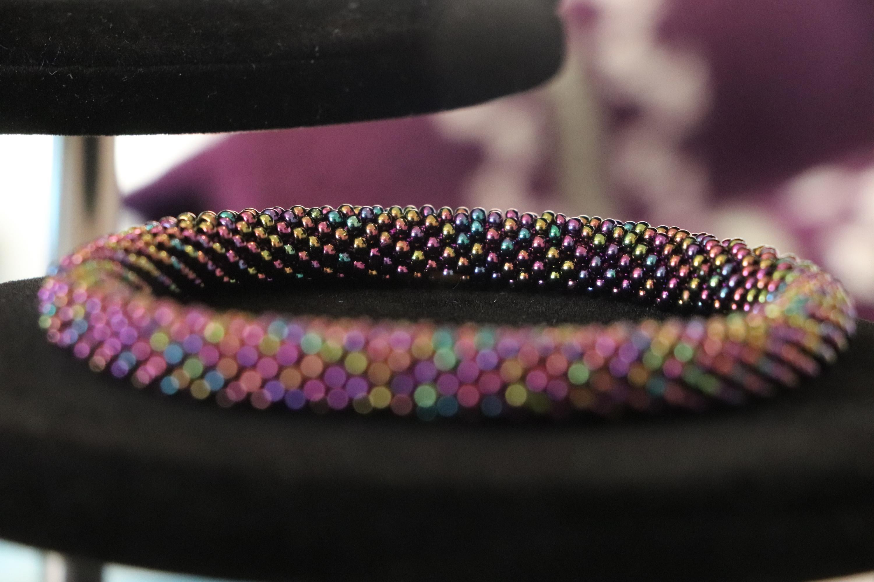 Purple Iridescent Stretch Bracelet for Women
