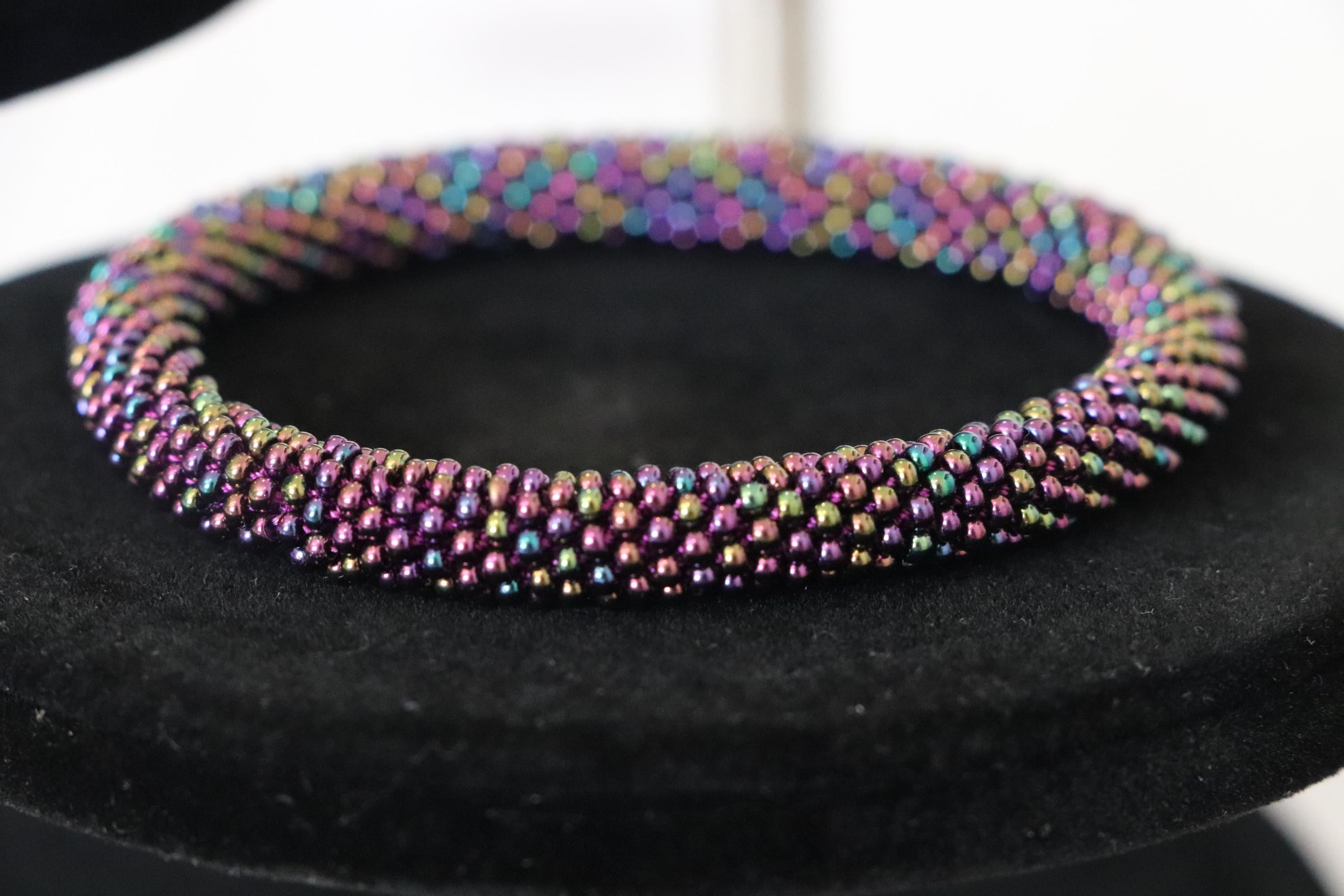 Purple Iridescent Stretch Bracelet for Women