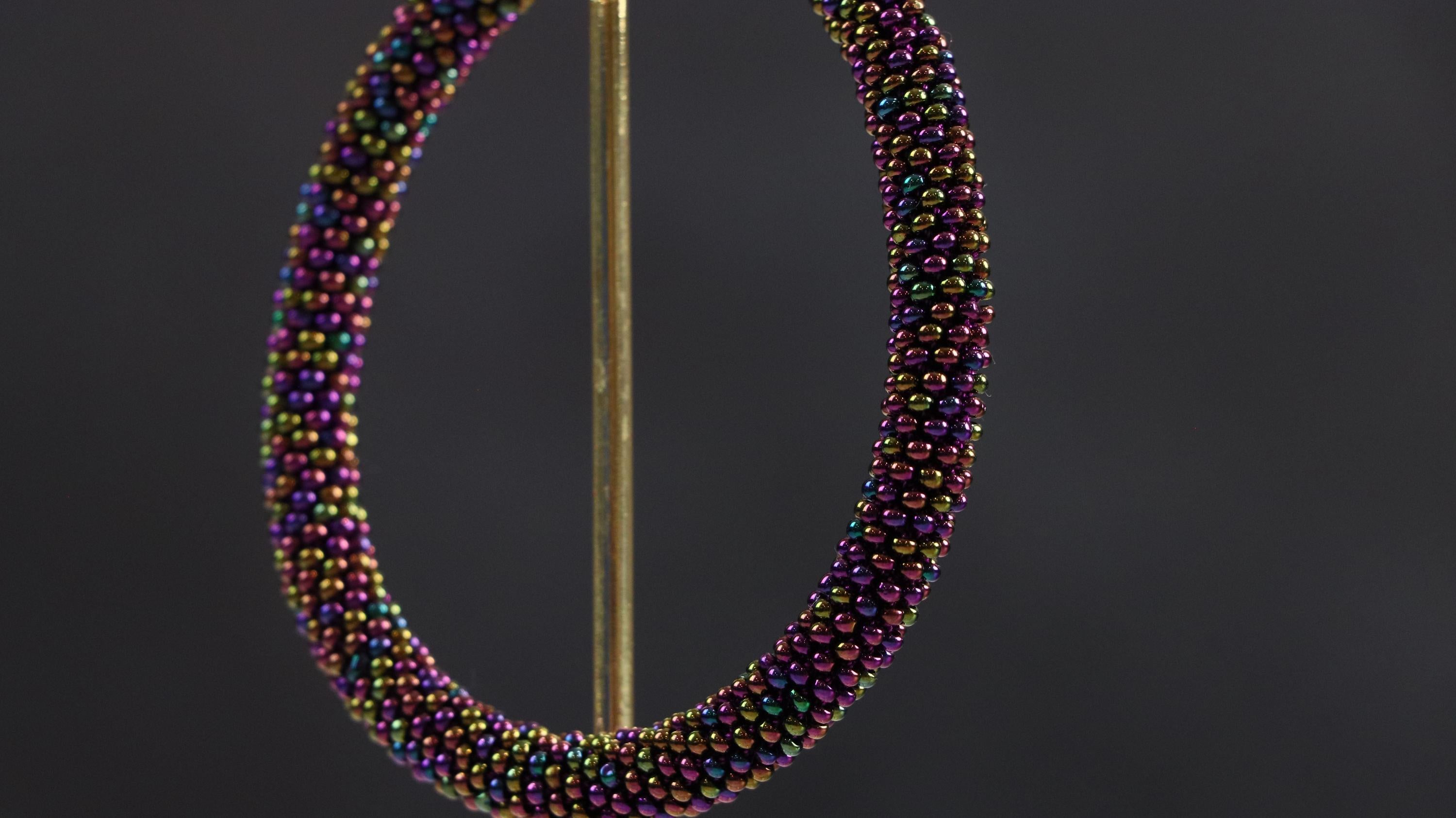 Purple Iridescent Stretch Bracelet for Women