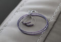 Purple Seed Bead Hoop Earrings