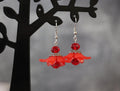 Red Flower Earrings