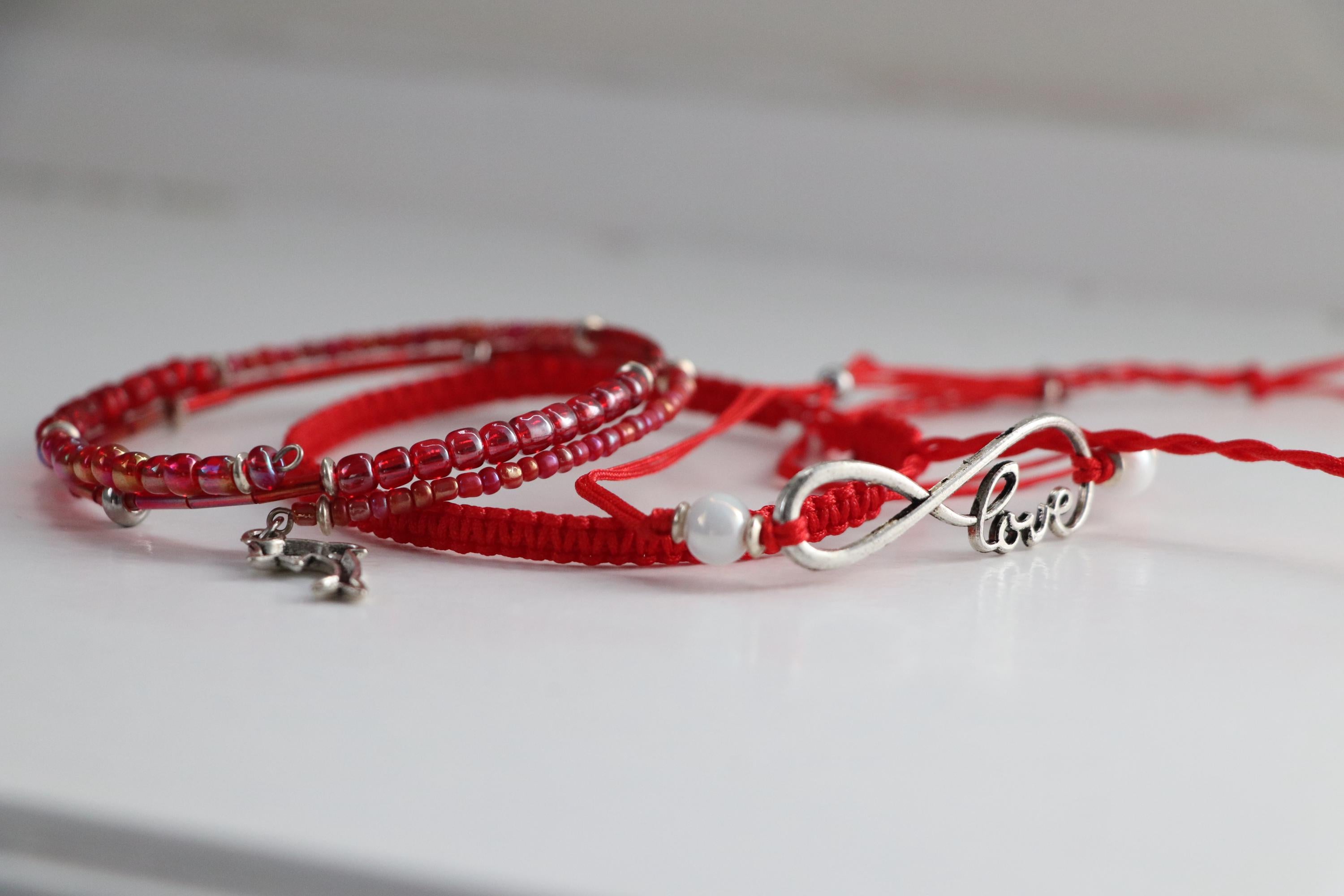 Red Love Triple Unisex Bracelet Set 010