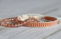 Salmon Loom Woven Bracelet and Beaded Bracelet Set – Handmade Gift for Her